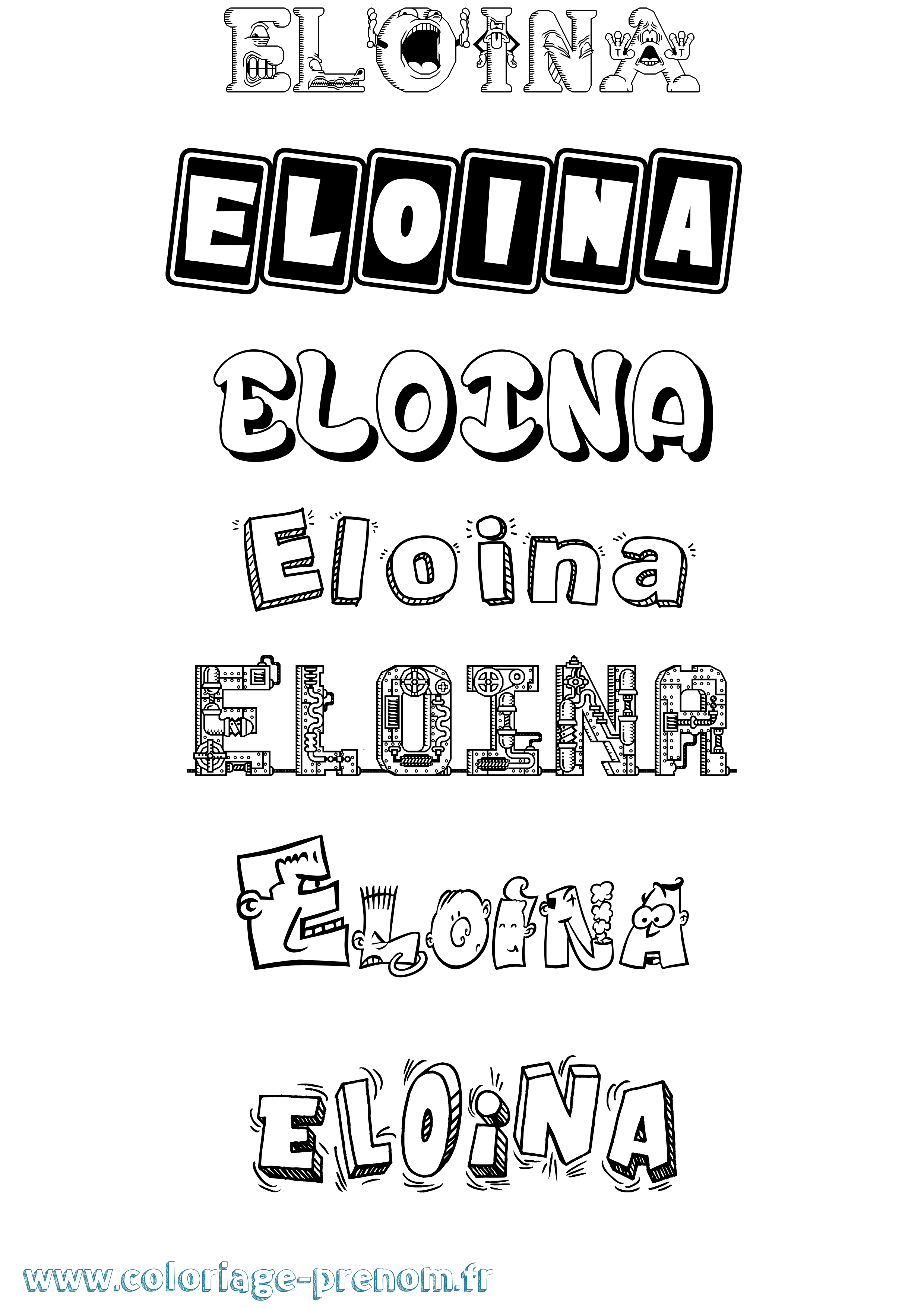Coloriage Eloina Fun Coloriage prénom Eloina Fun