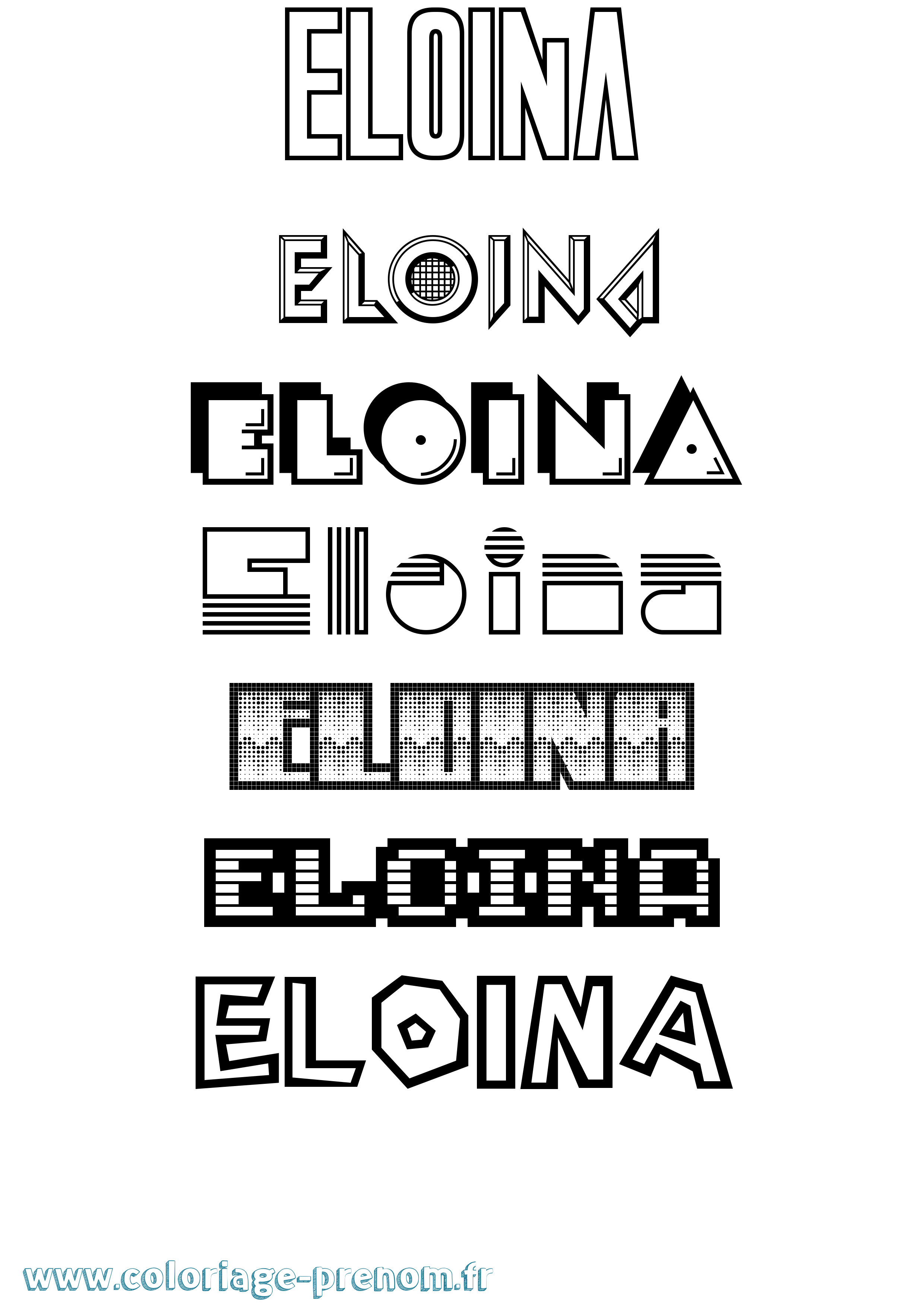 Coloriage Eloina Jeux Vidéos Coloriage prénom Eloina Jeux Vidéos