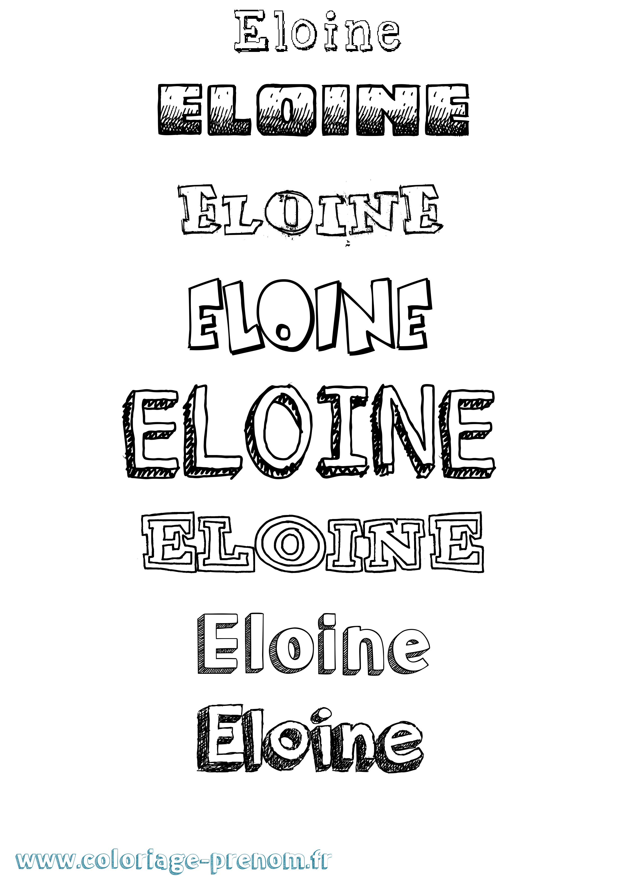 Coloriage Eloine Dessiné Coloriage prénom Eloine Dessiné