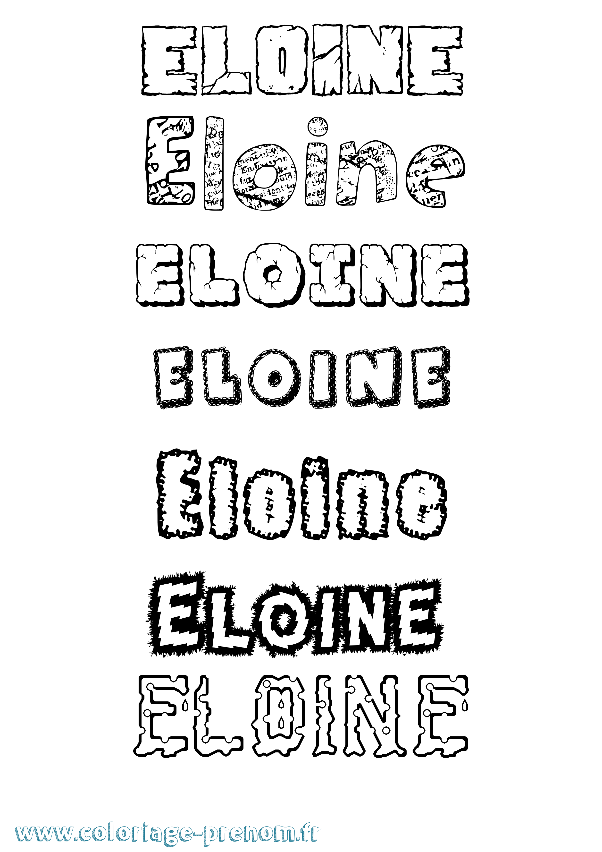 Coloriage Eloine Destructuré Coloriage prénom Eloine Destructuré