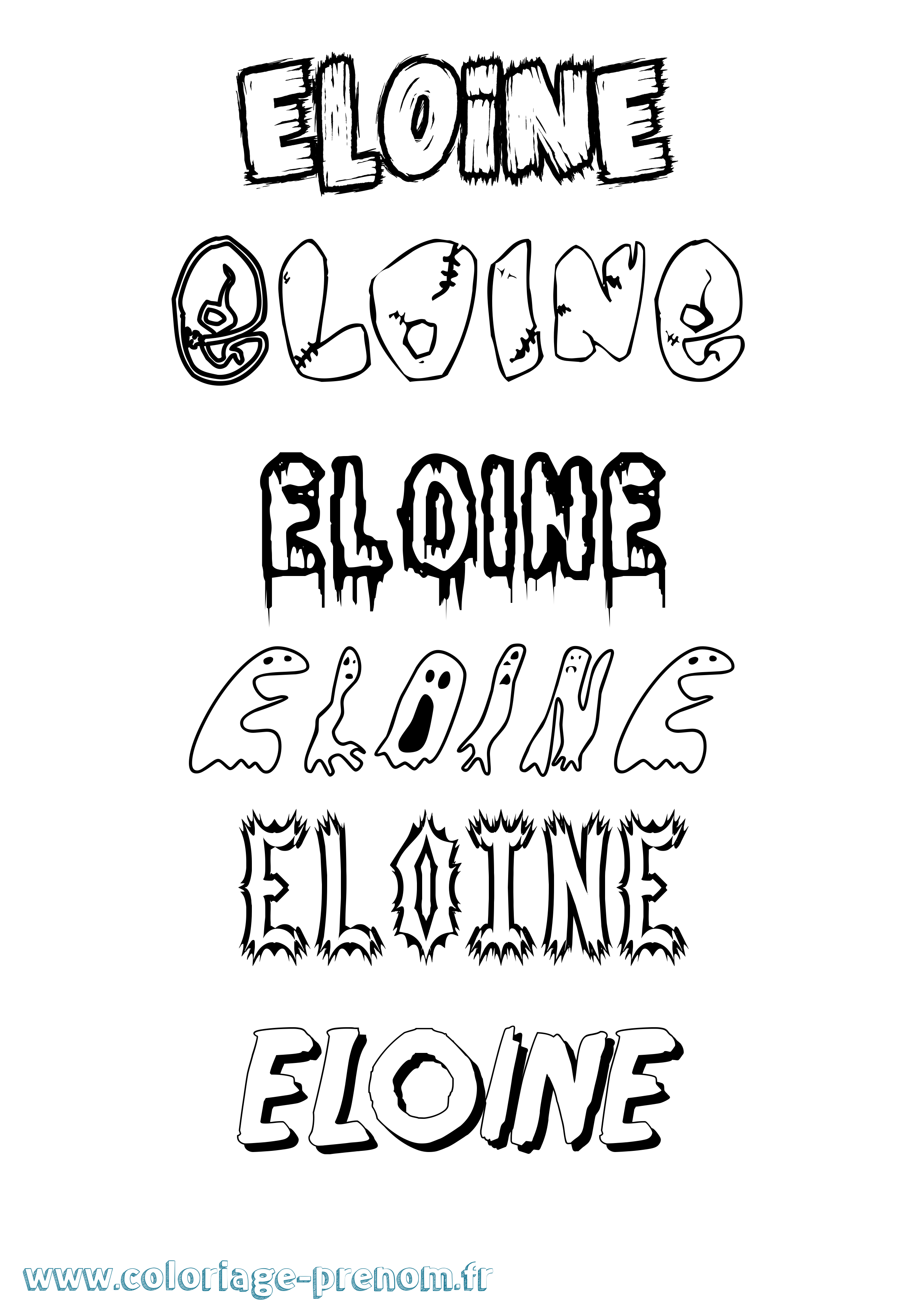 Coloriage Eloine Frisson Coloriage prénom Eloine Frisson