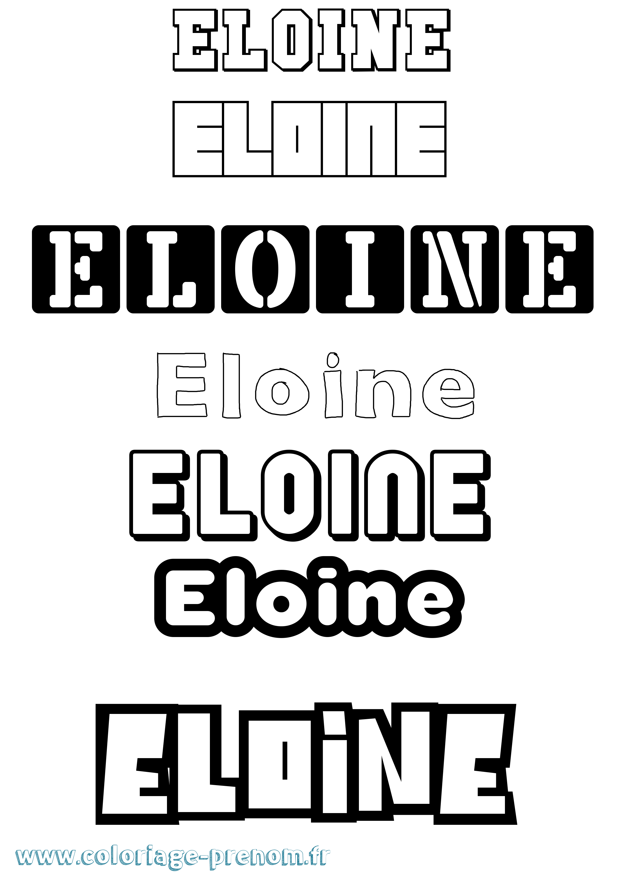 Coloriage Eloine Simple Coloriage prénom Eloine Simple