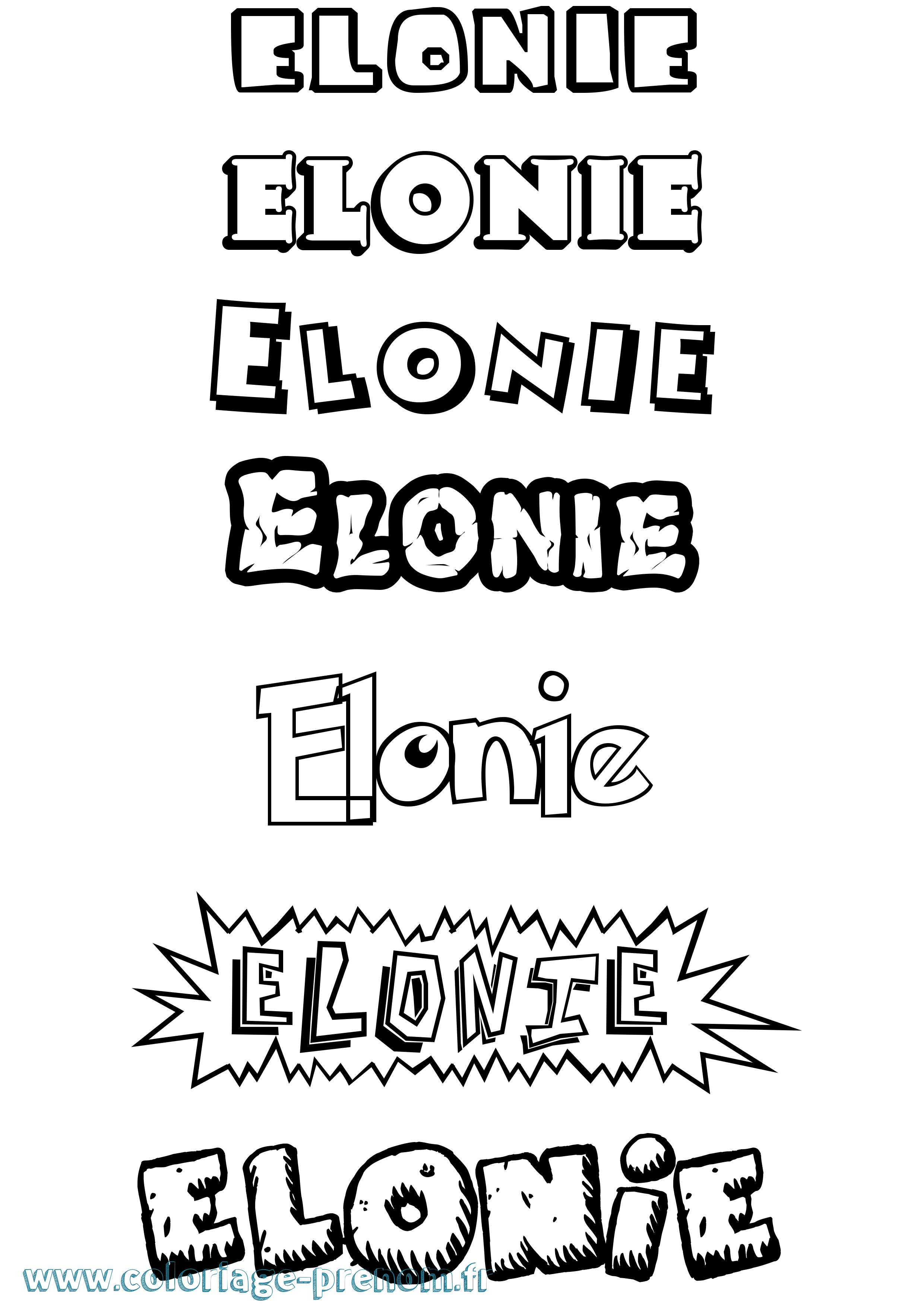 Coloriage Elonie Dessin Animé Coloriage prénom Elonie Dessin Animé