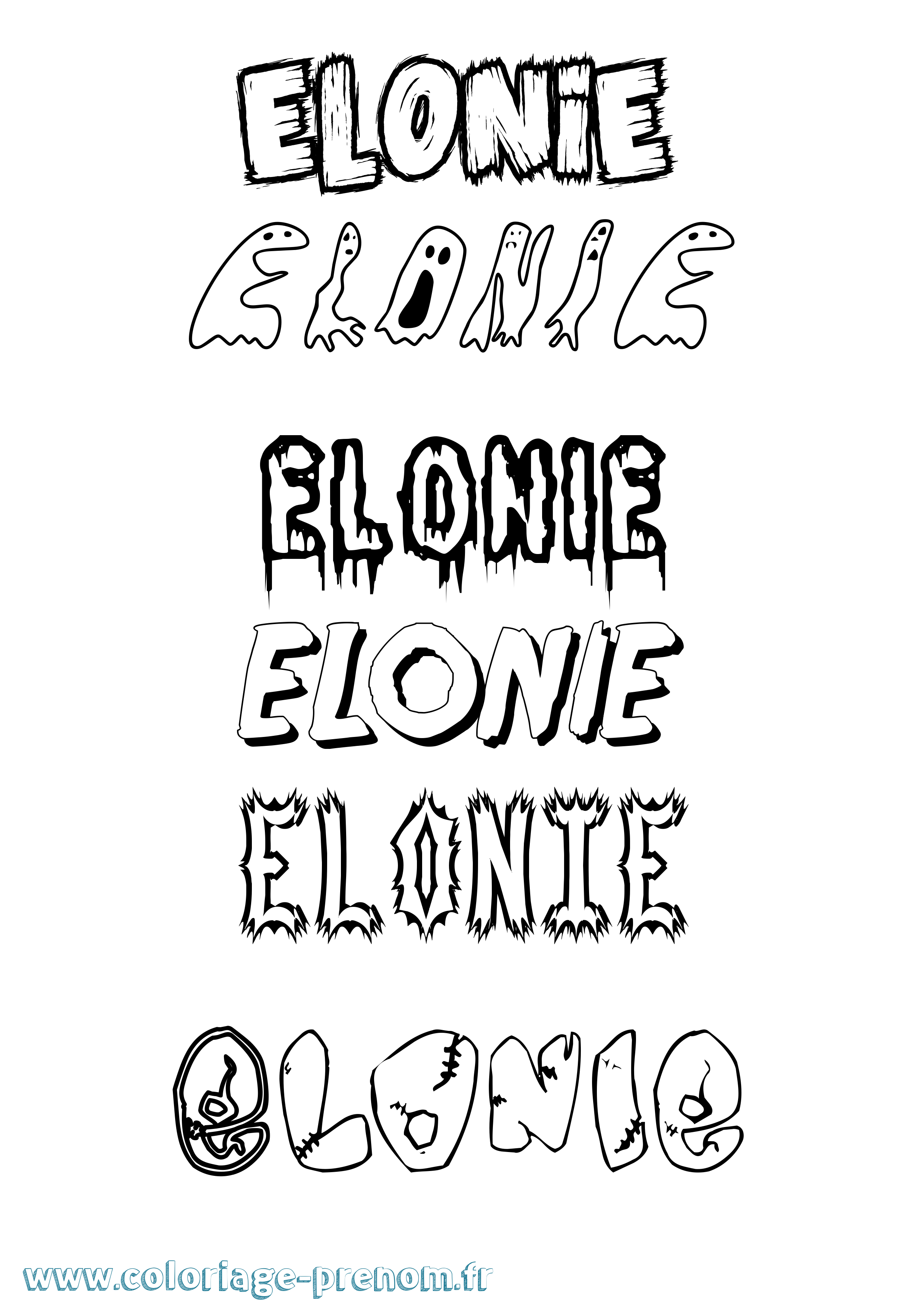 Coloriage Elonie Frisson Coloriage prénom Elonie Frisson