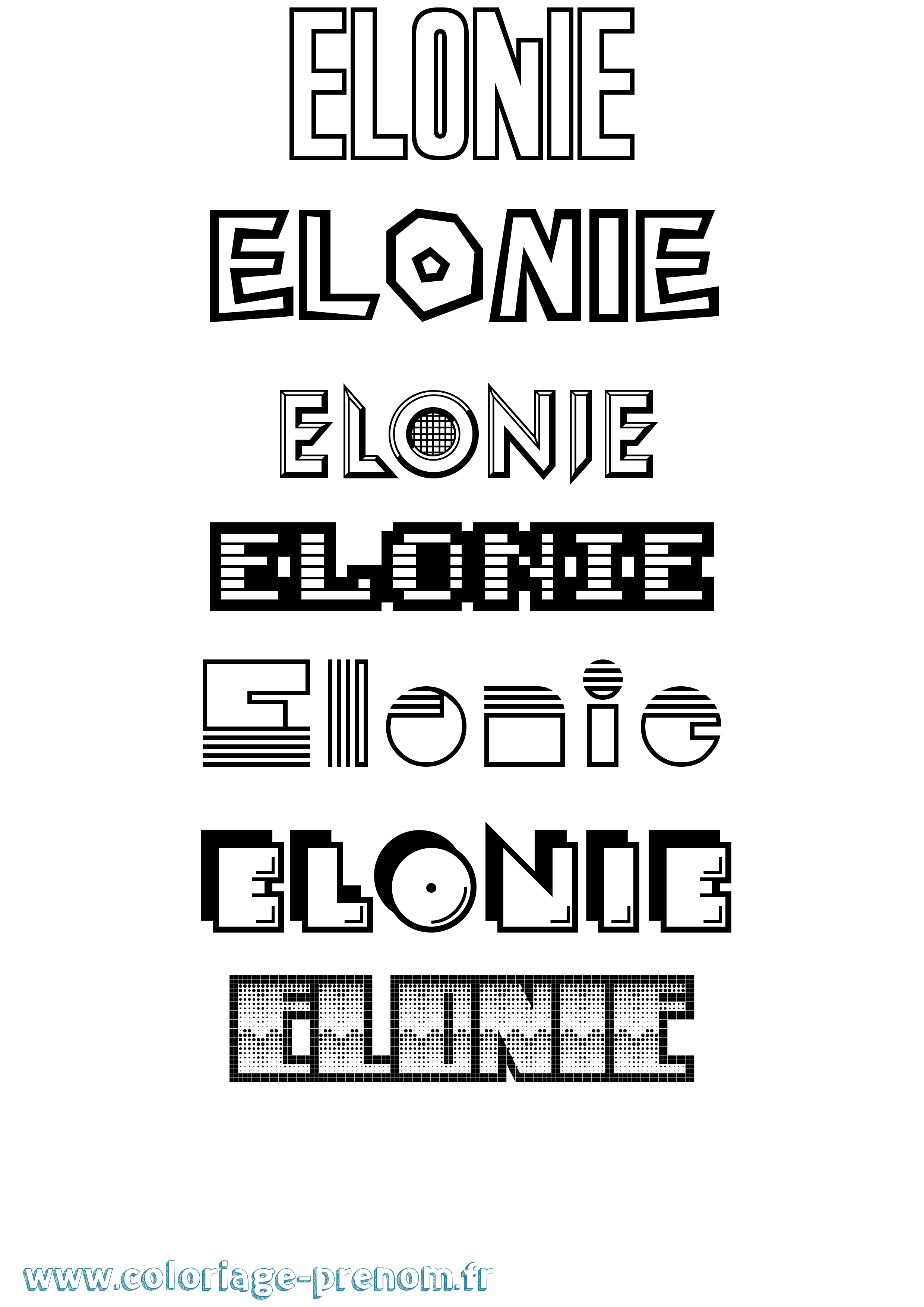 Coloriage Elonie Jeux Vidéos Coloriage prénom Elonie Jeux Vidéos