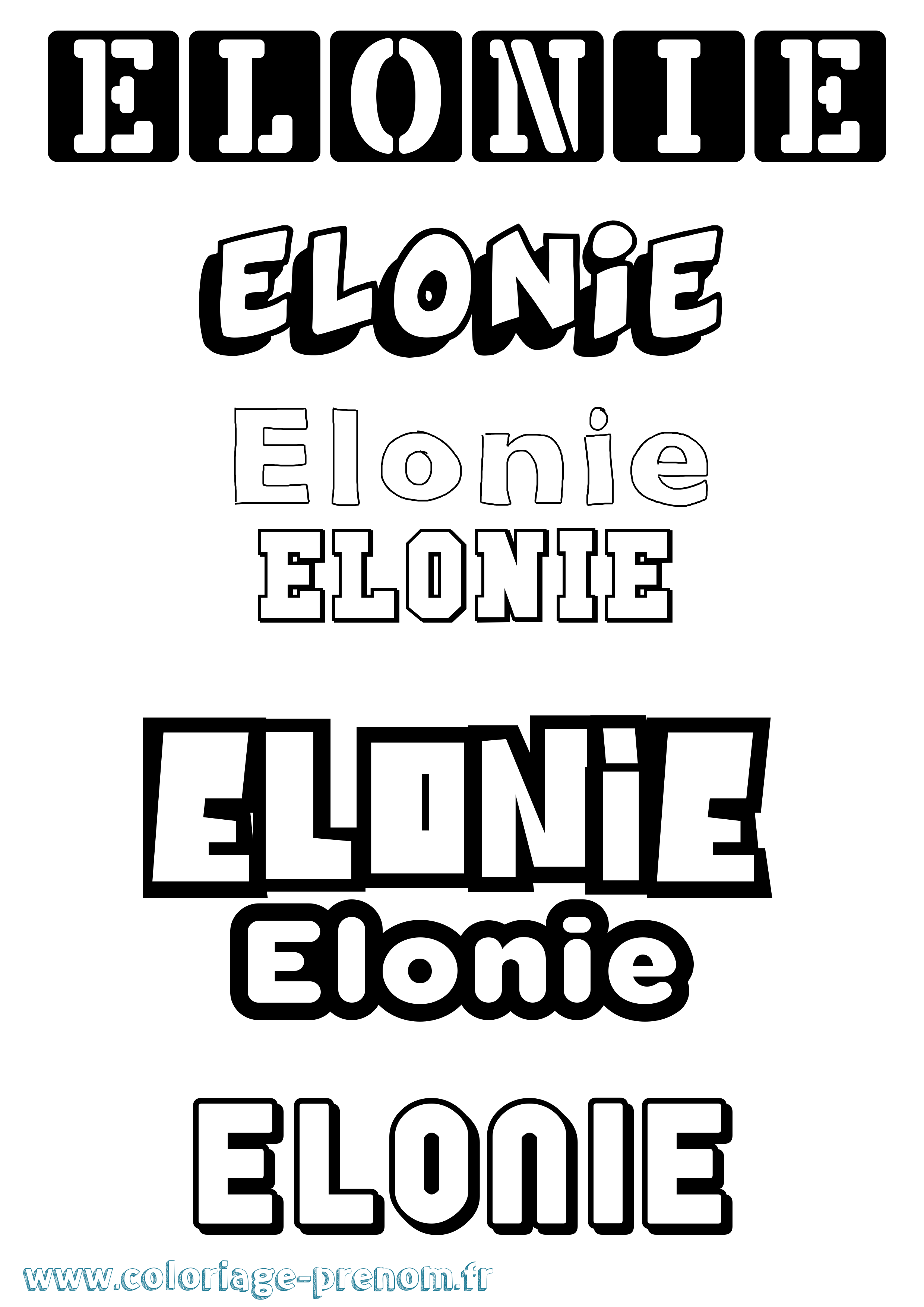 Coloriage Elonie Simple Coloriage prénom Elonie Simple