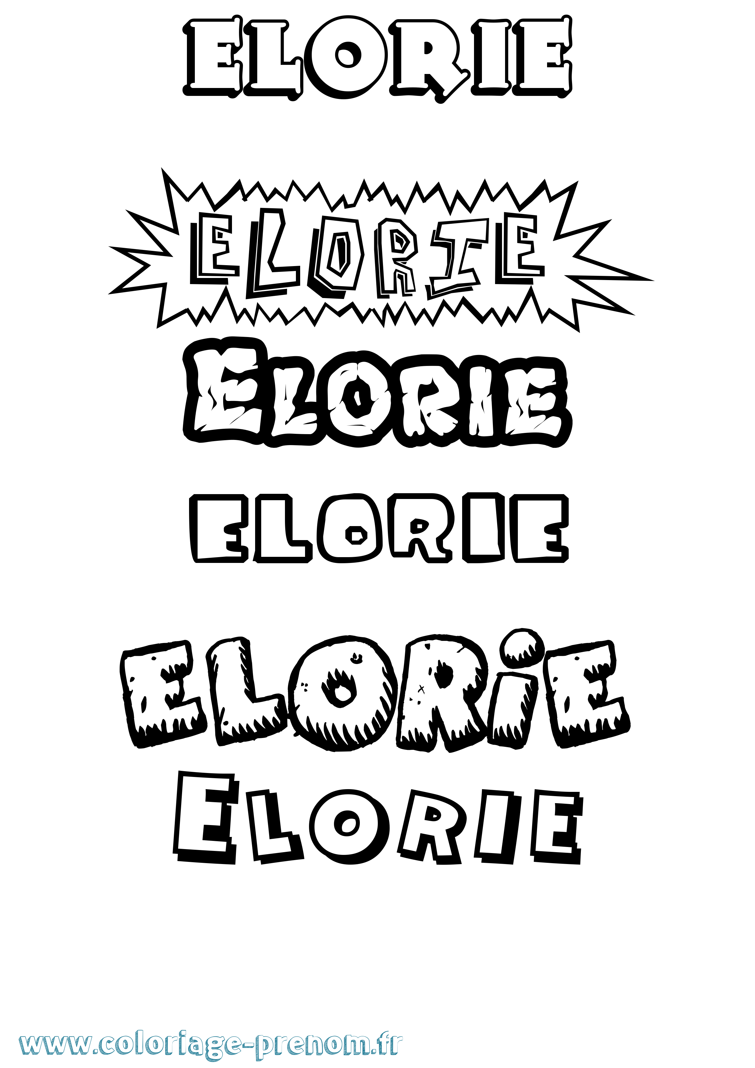 Coloriage Elorie Dessin Animé Coloriage prénom Elorie Dessin Animé