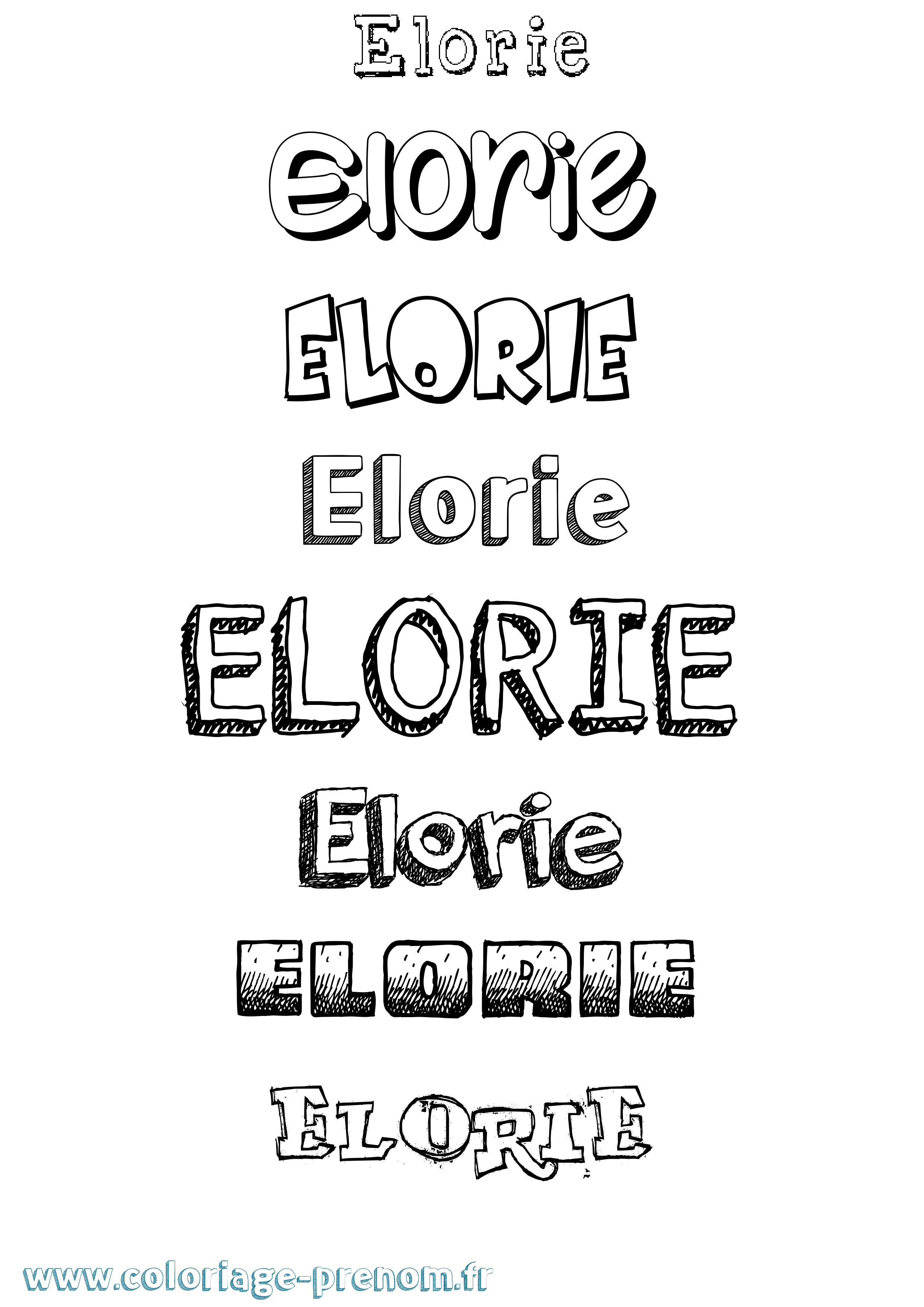 Coloriage Elorie Dessiné Coloriage prénom Elorie Dessiné