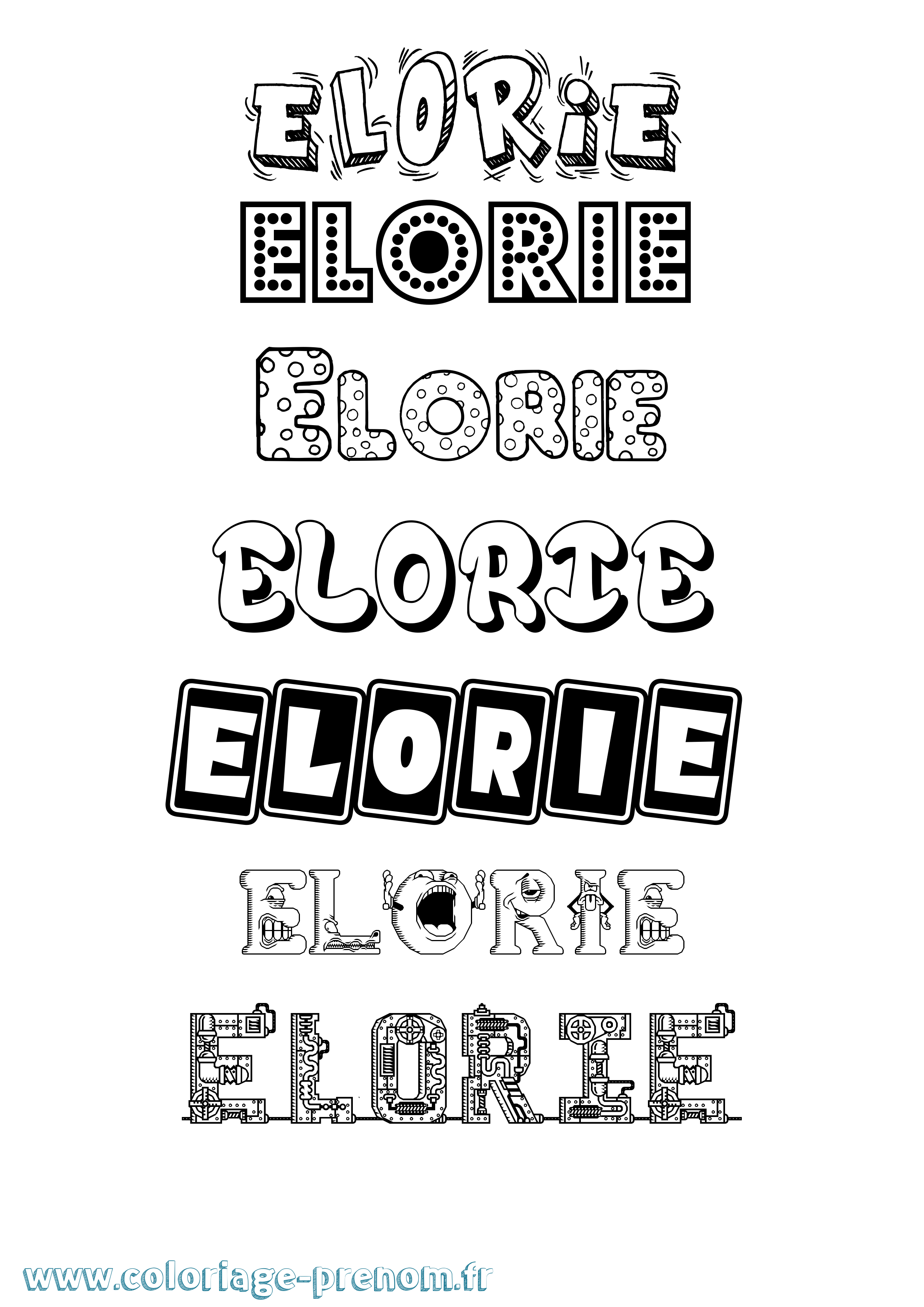 Coloriage Elorie Fun Coloriage prénom Elorie Fun