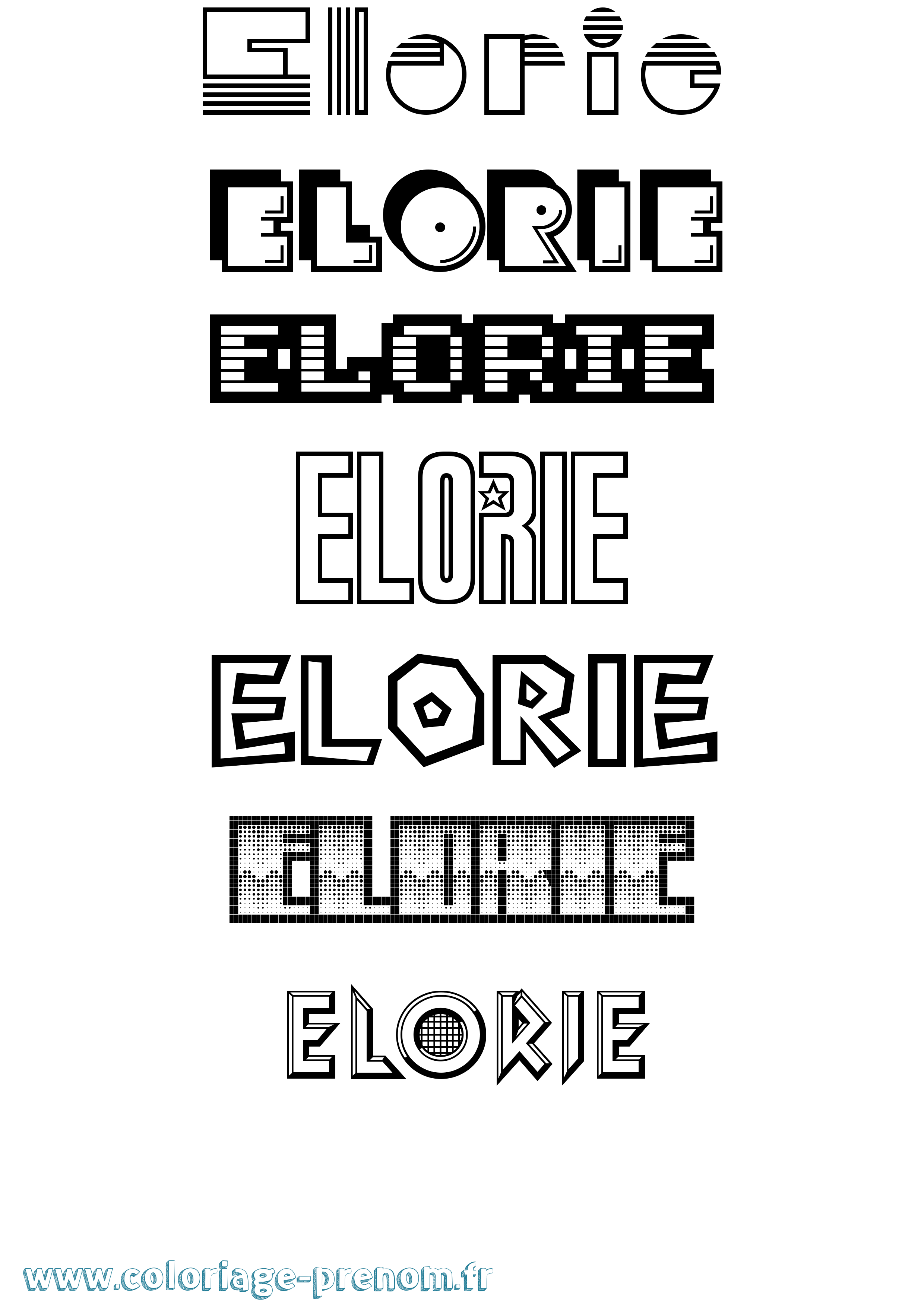 Coloriage Elorie Jeux Vidéos Coloriage prénom Elorie Jeux Vidéos