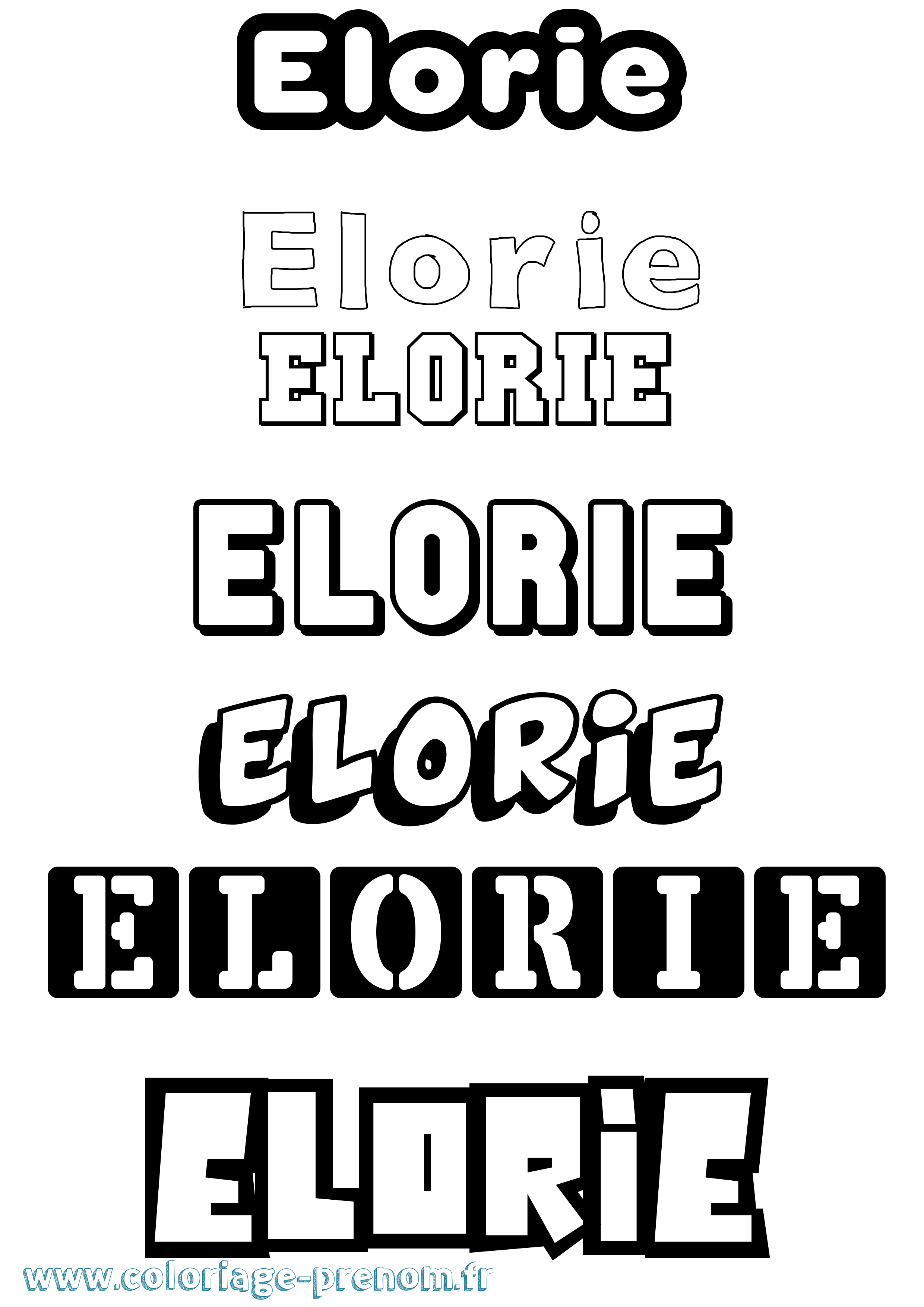 Coloriage Elorie Simple Coloriage prénom Elorie Simple