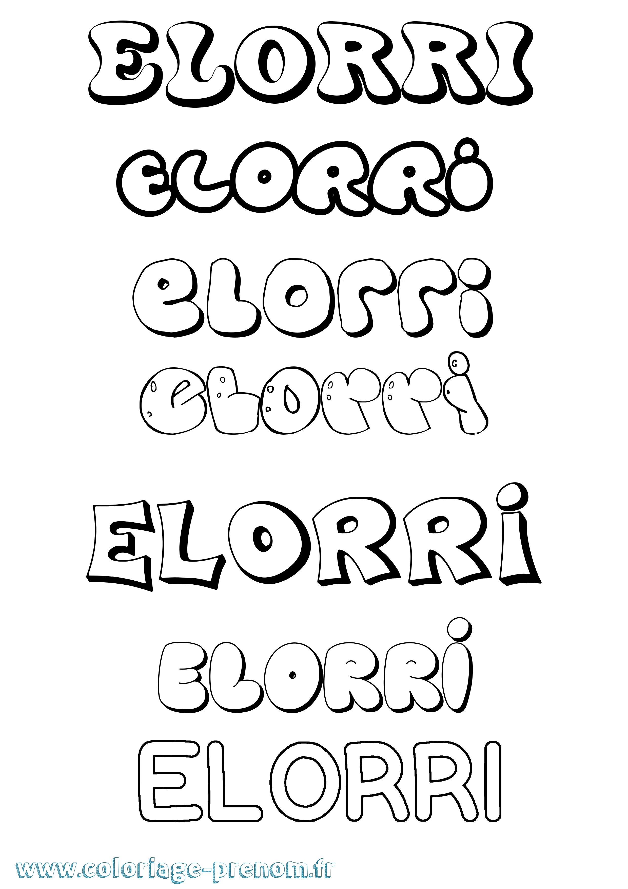 Coloriage Elorri Bubble Coloriage prénom Elorri Bubble