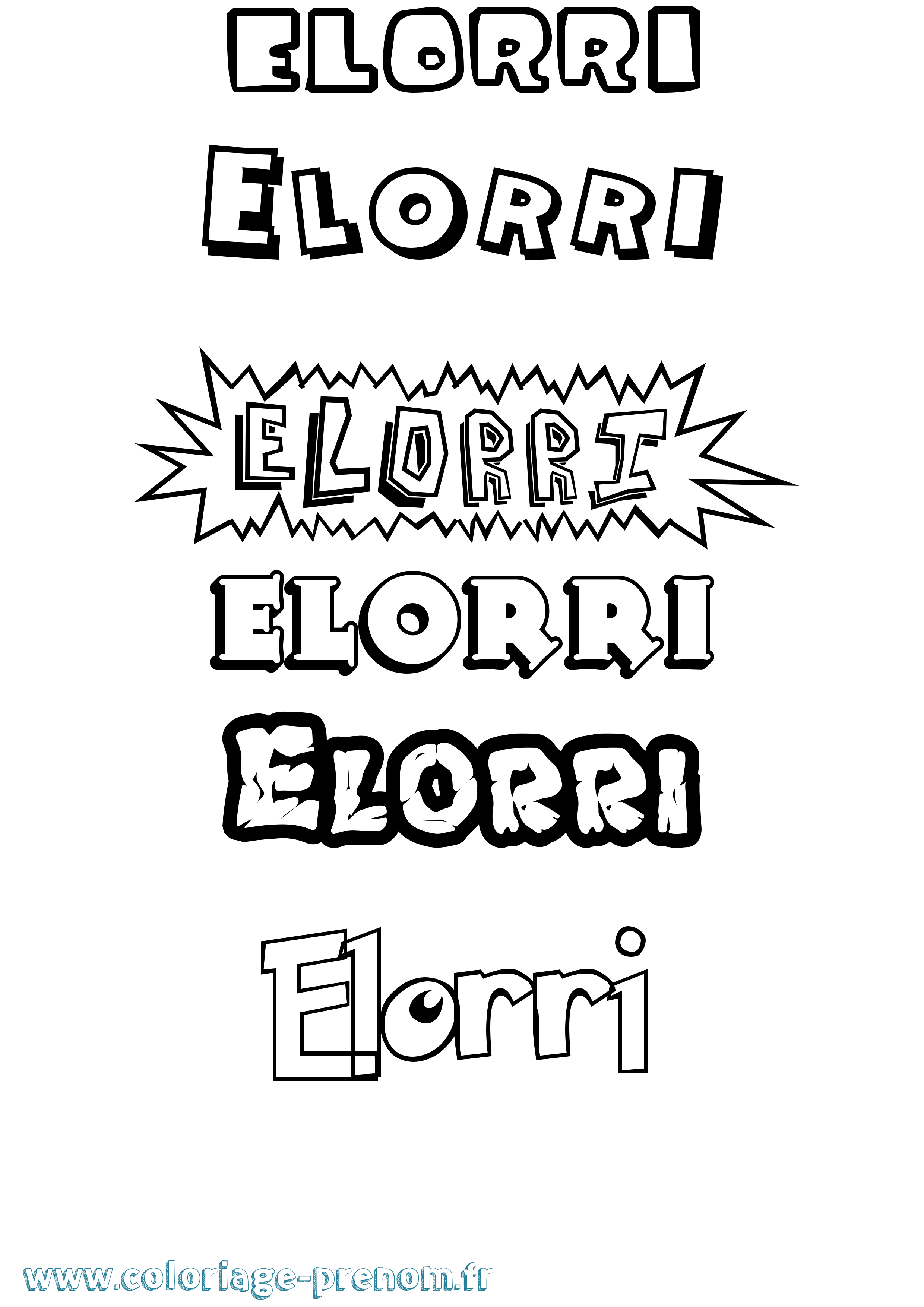 Coloriage Elorri Dessin Animé Coloriage prénom Elorri Dessin Animé