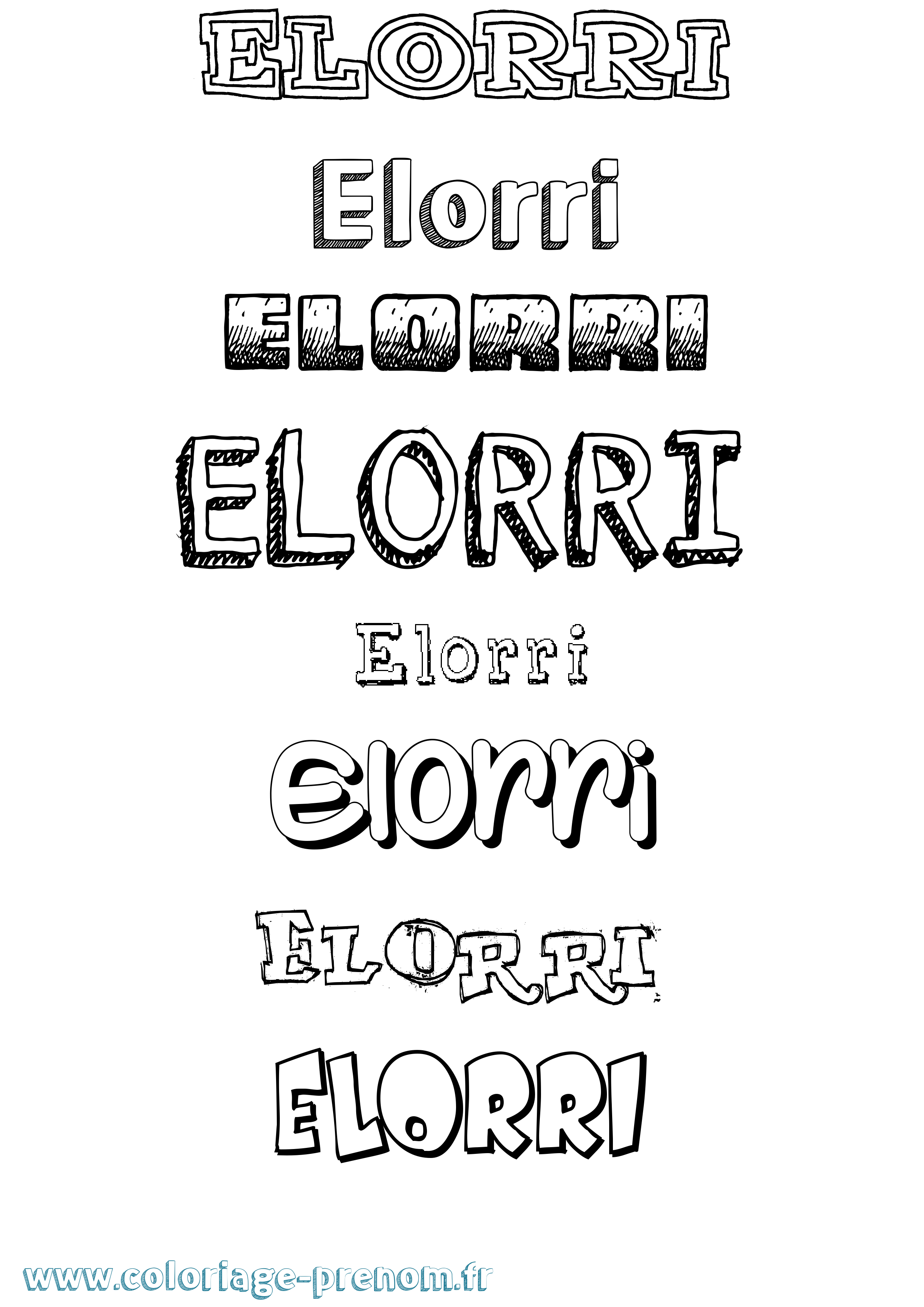 Coloriage Elorri Dessiné Coloriage prénom Elorri Dessiné
