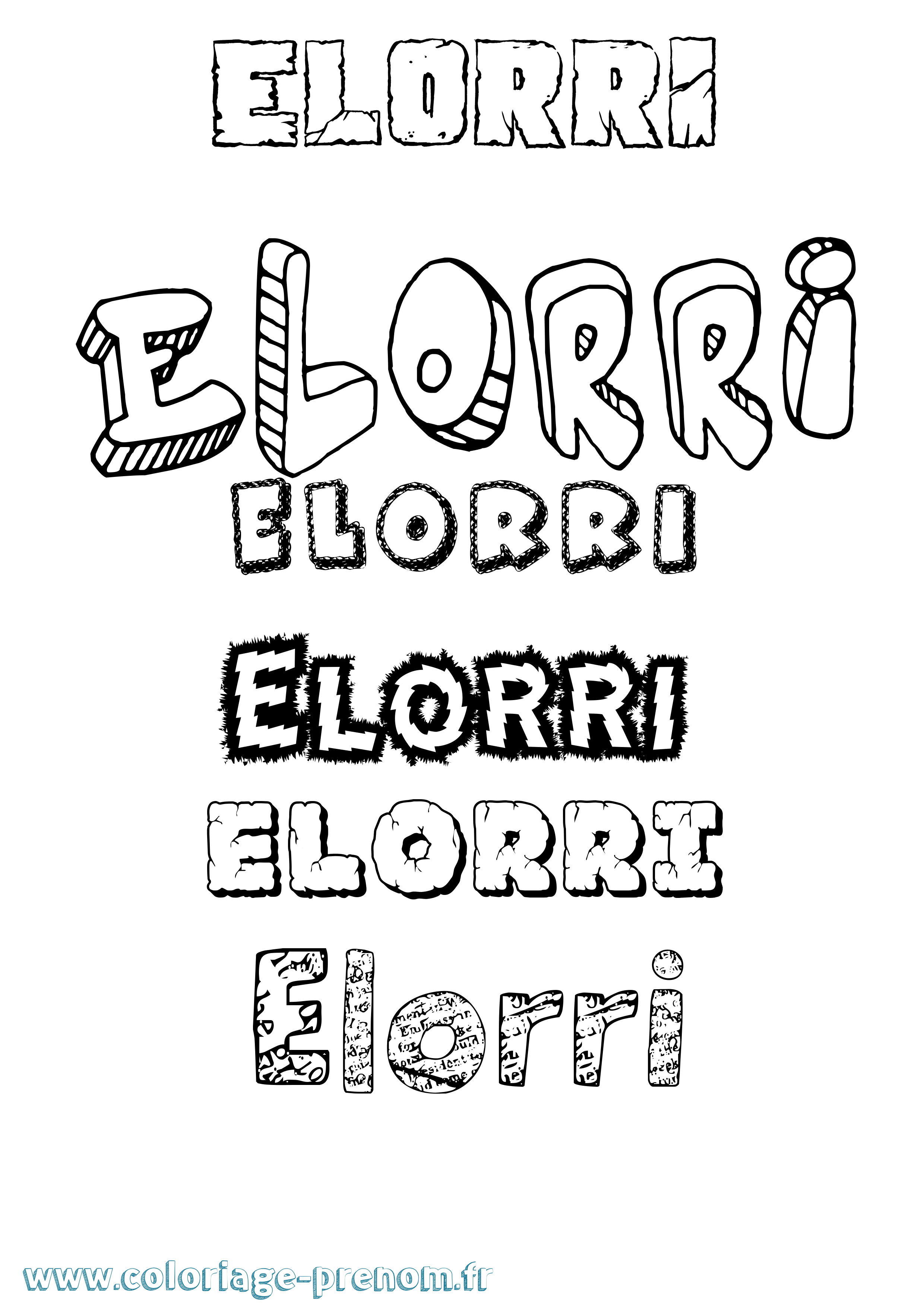 Coloriage Elorri Destructuré Coloriage prénom Elorri Destructuré