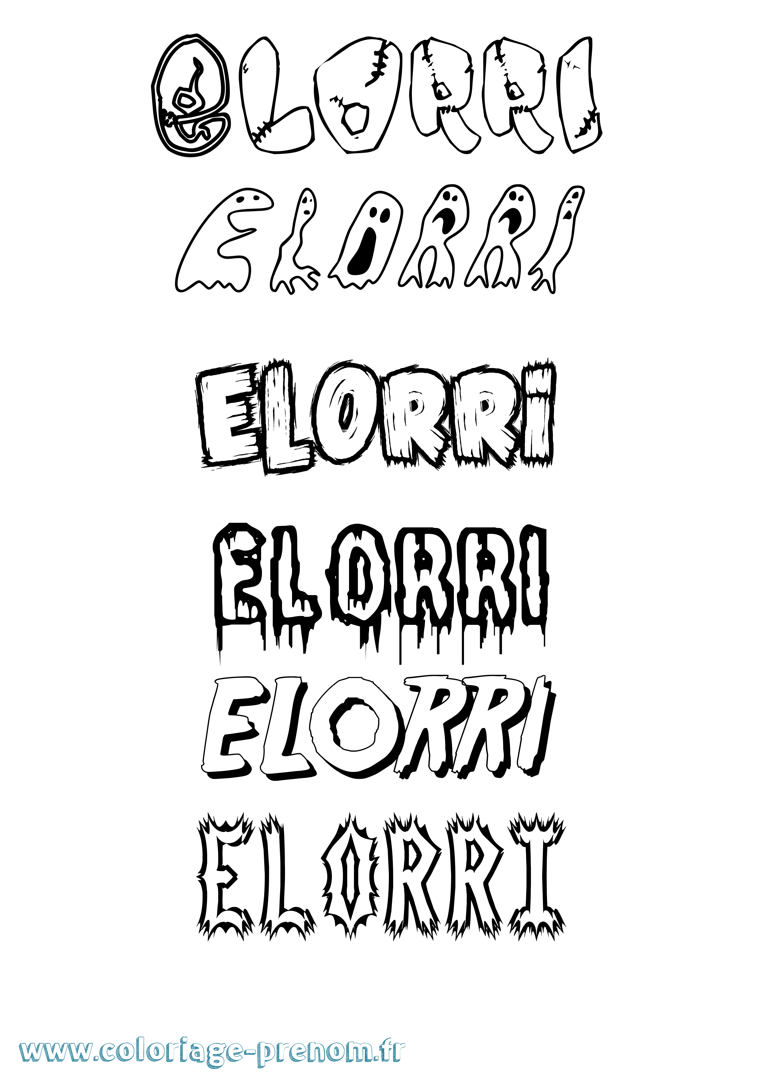 Coloriage Elorri Frisson Coloriage prénom Elorri Frisson
