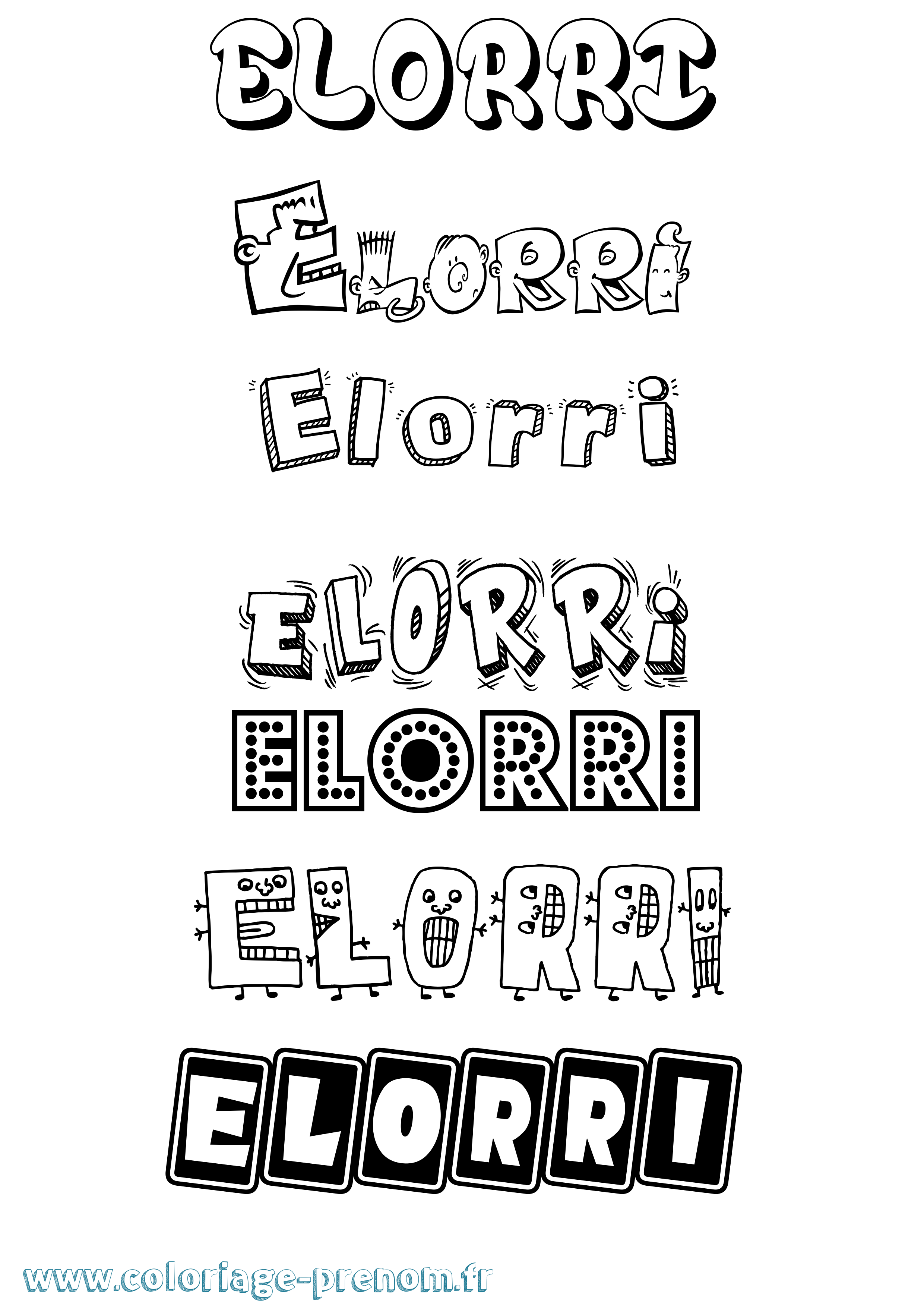 Coloriage Elorri Fun Coloriage prénom Elorri Fun