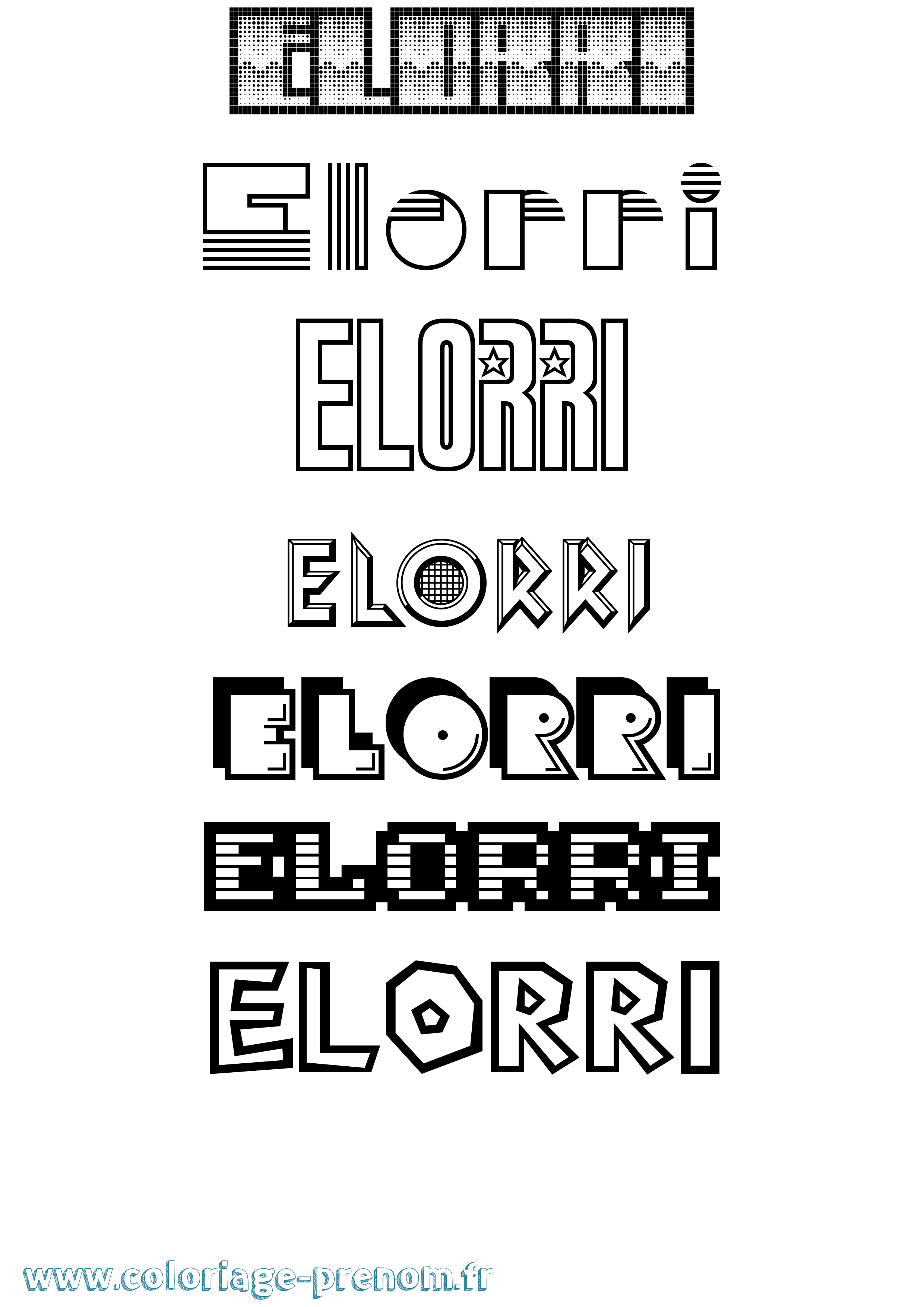 Coloriage Elorri Jeux Vidéos Coloriage prénom Elorri Jeux Vidéos