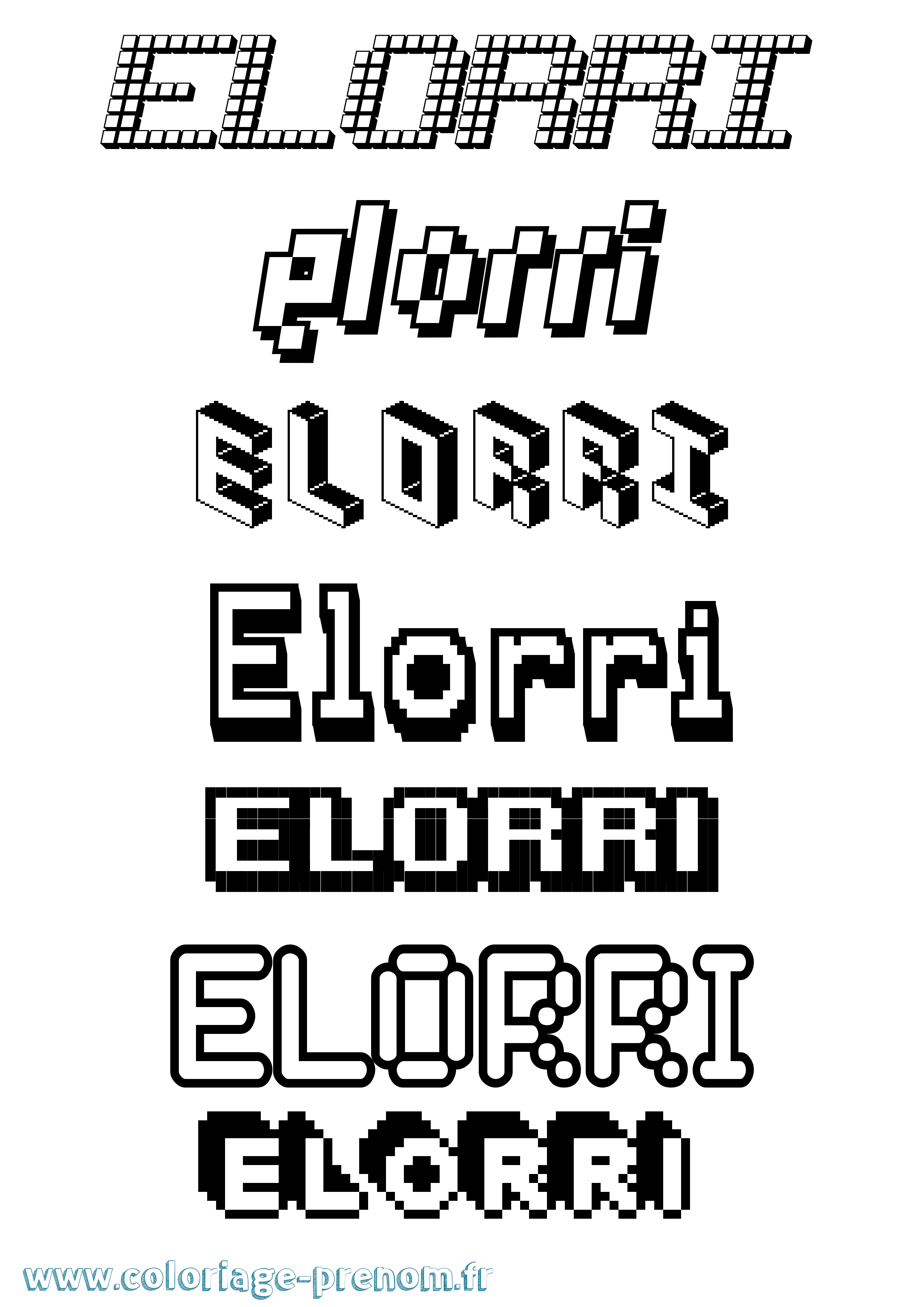 Coloriage Elorri Pixel Coloriage prénom Elorri Pixel