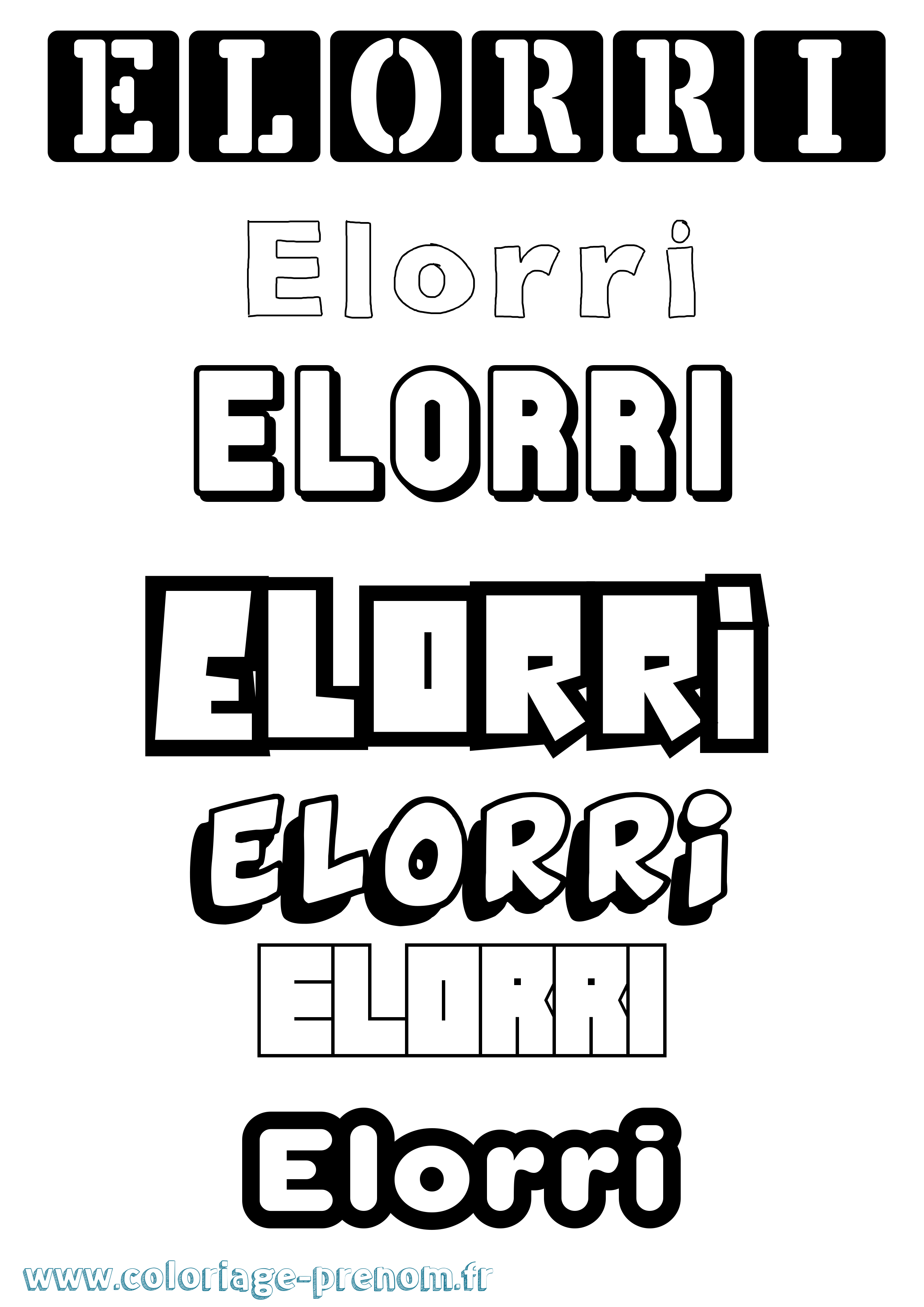 Coloriage Elorri Simple Coloriage prénom Elorri Simple