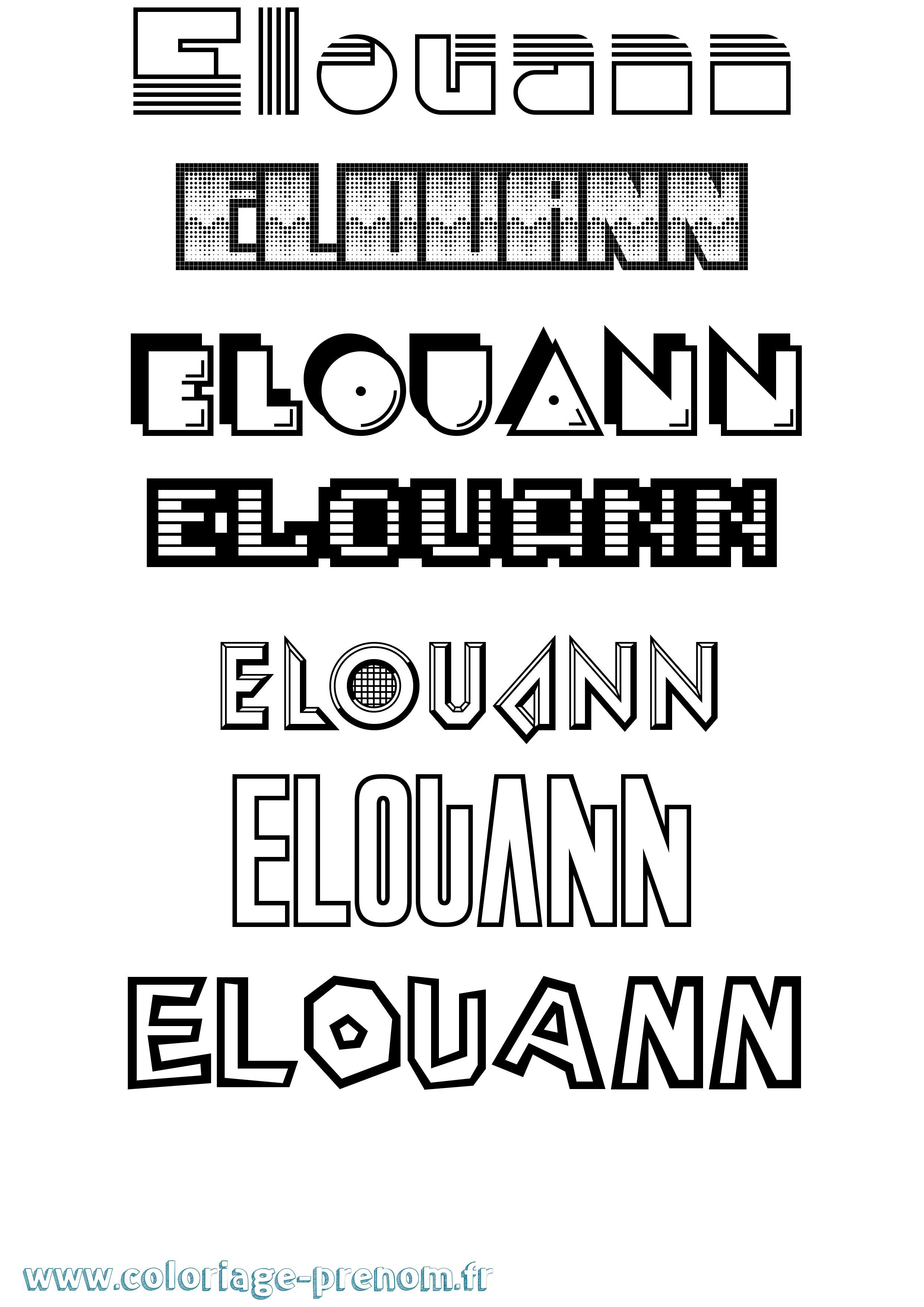 Coloriage Elouann Jeux Vidéos Coloriage prénom Elouann Jeux Vidéos