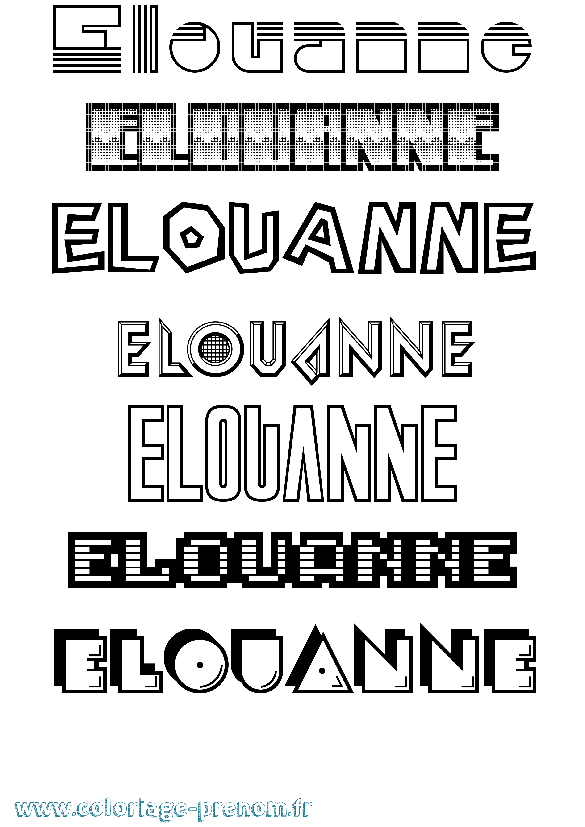 Coloriage Elouanne Jeux Vidéos Coloriage prénom Elouanne Jeux Vidéos