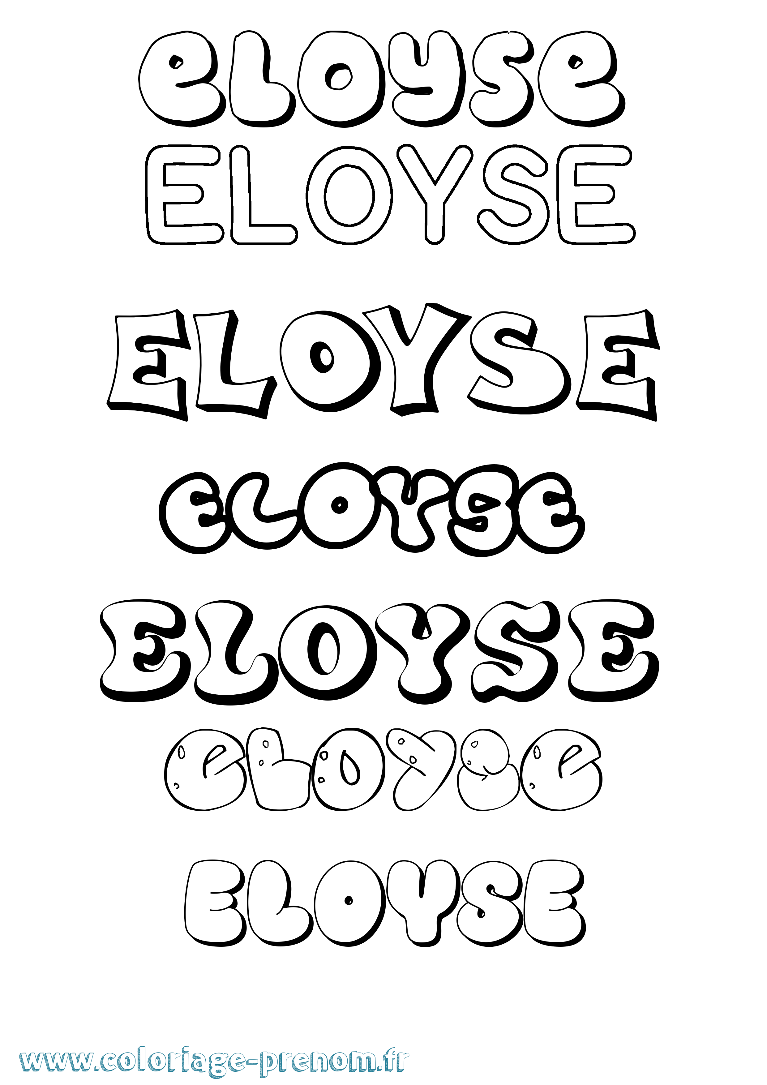 Coloriage Eloyse Bubble Coloriage prénom Eloyse Bubble