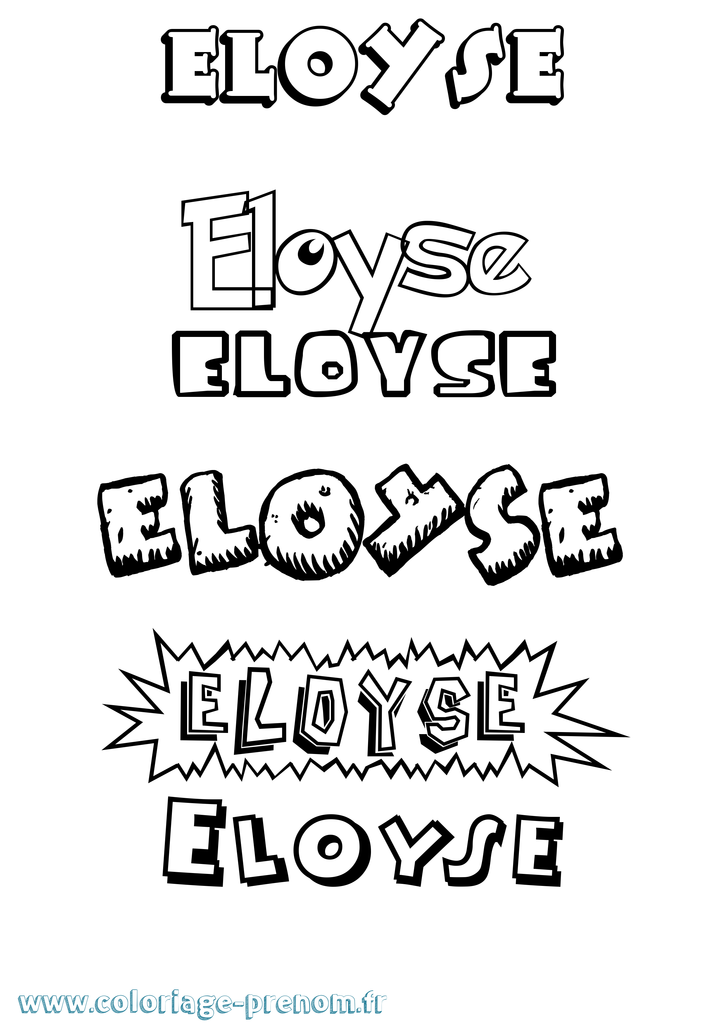 Coloriage Eloyse Dessin Animé Coloriage prénom Eloyse Dessin Animé