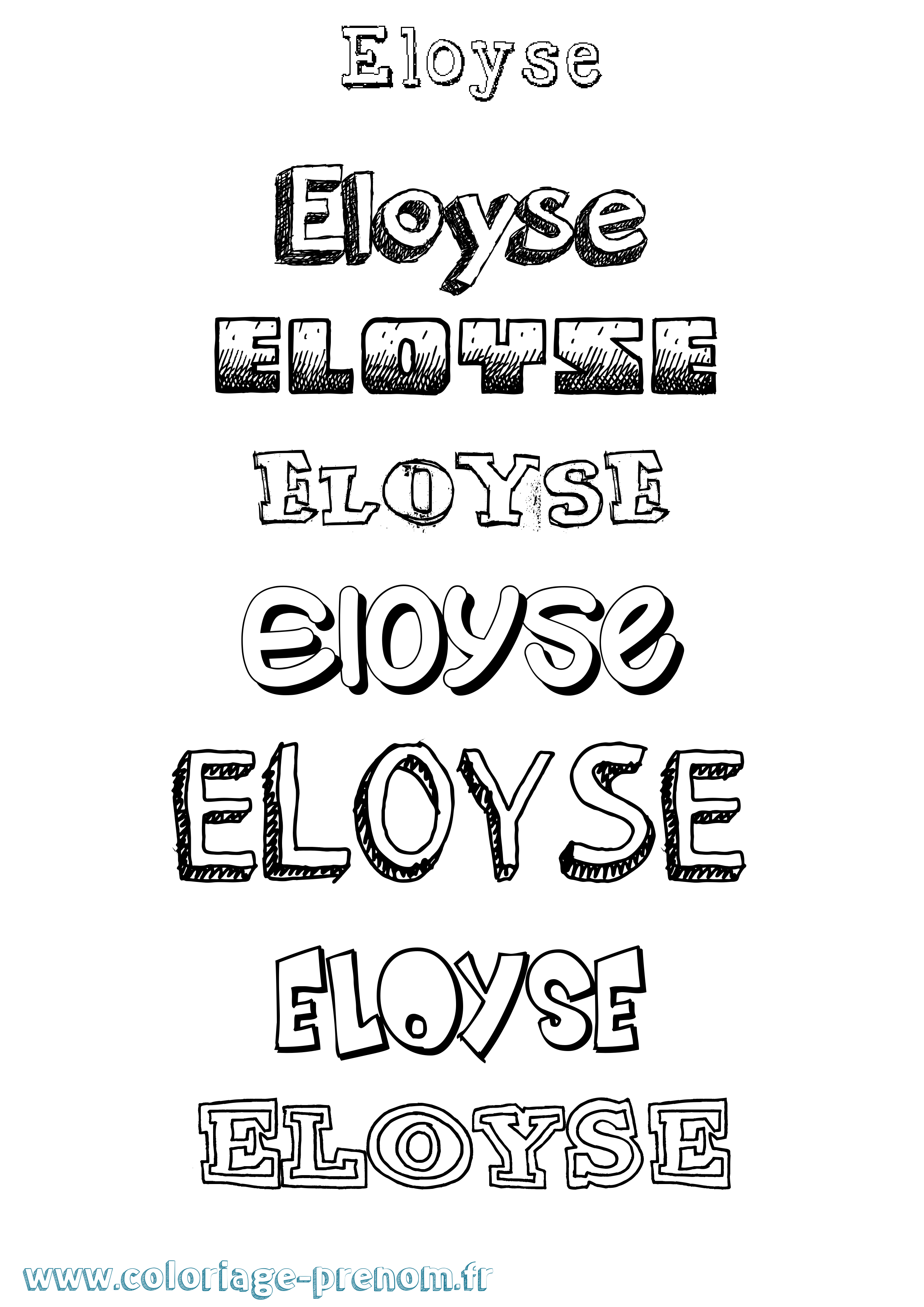 Coloriage Eloyse Dessiné Coloriage prénom Eloyse Dessiné