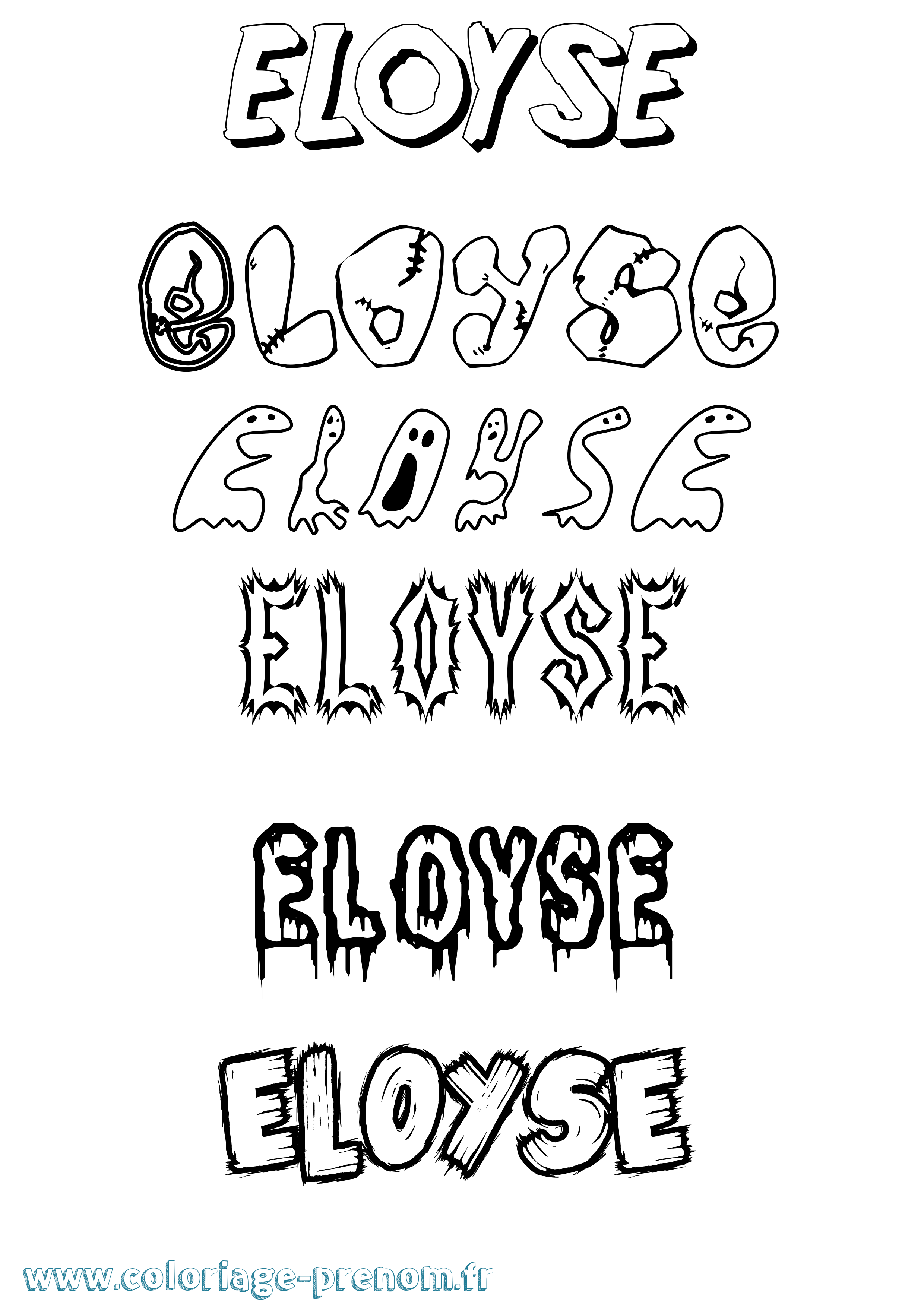 Coloriage Eloyse Frisson Coloriage prénom Eloyse Frisson