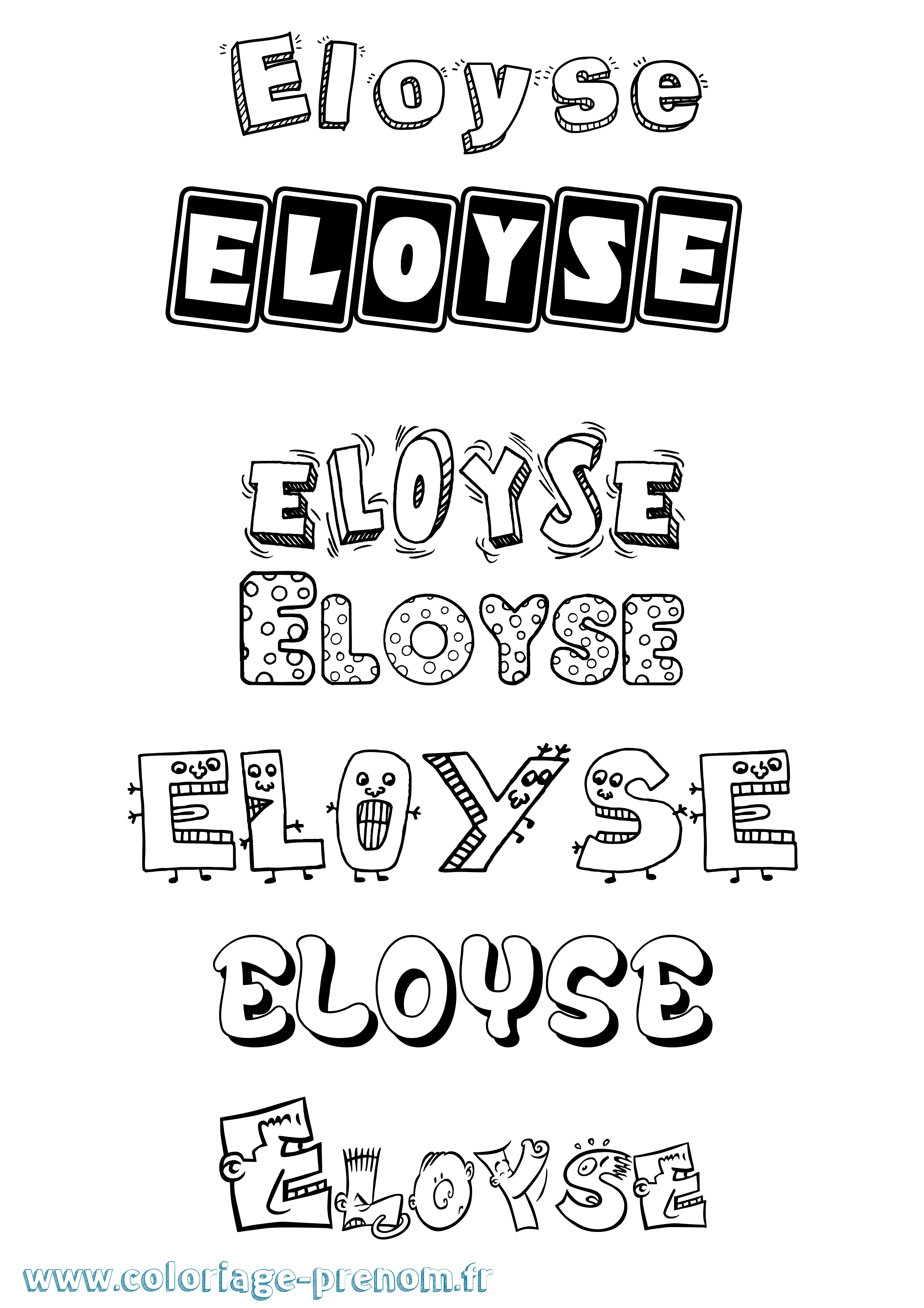Coloriage Eloyse Fun Coloriage prénom Eloyse Fun