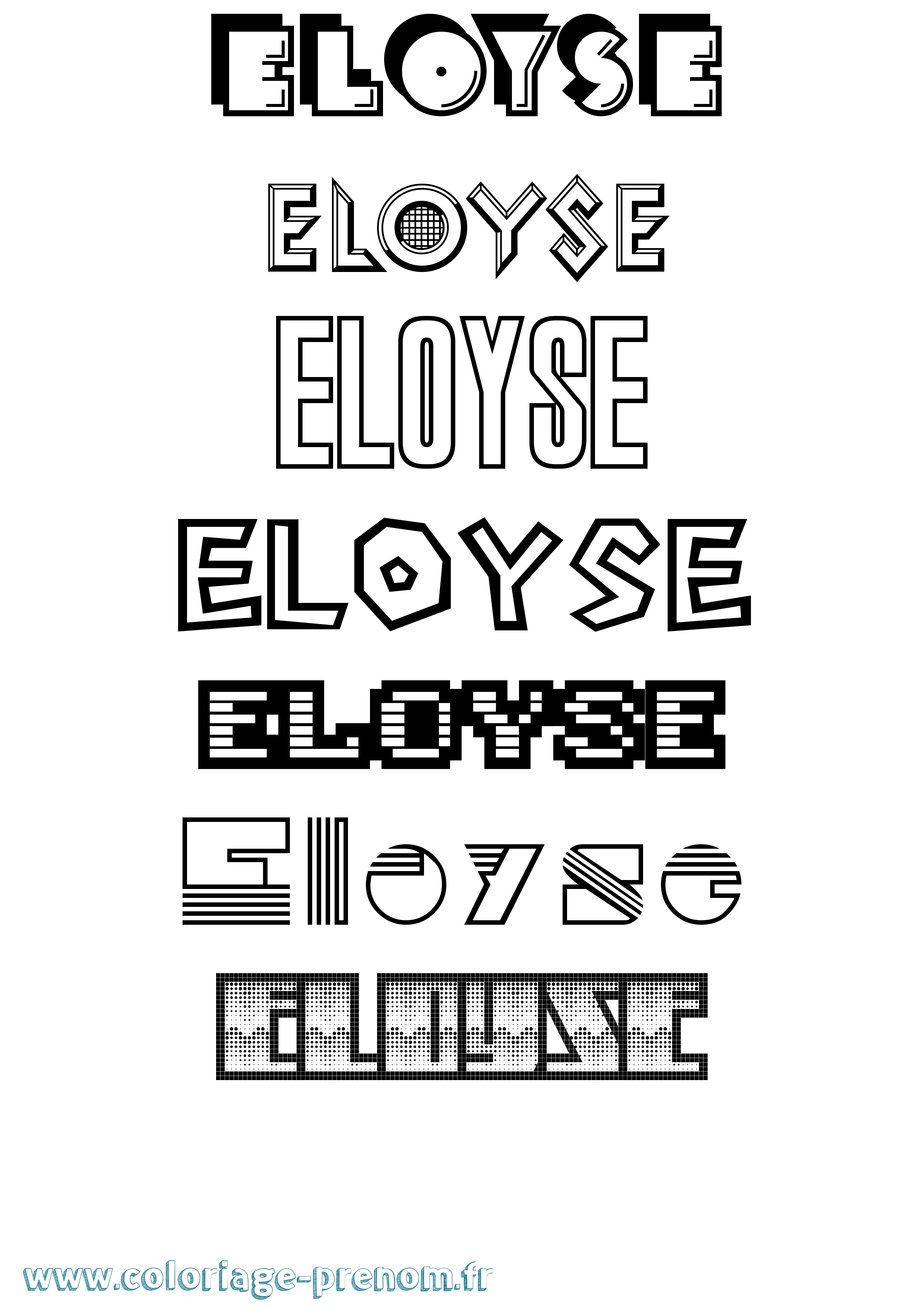 Coloriage Eloyse Jeux Vidéos Coloriage prénom Eloyse Jeux Vidéos