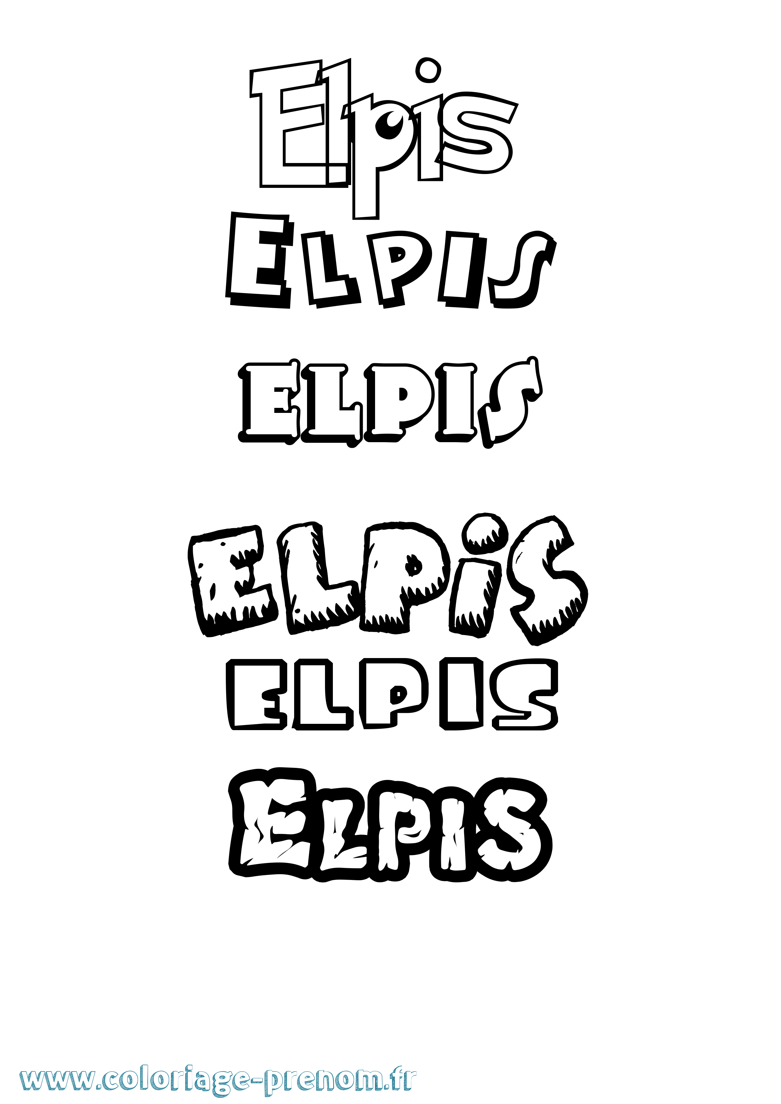 Coloriage Elpis Dessin Animé Coloriage prénom Elpis Dessin Animé
