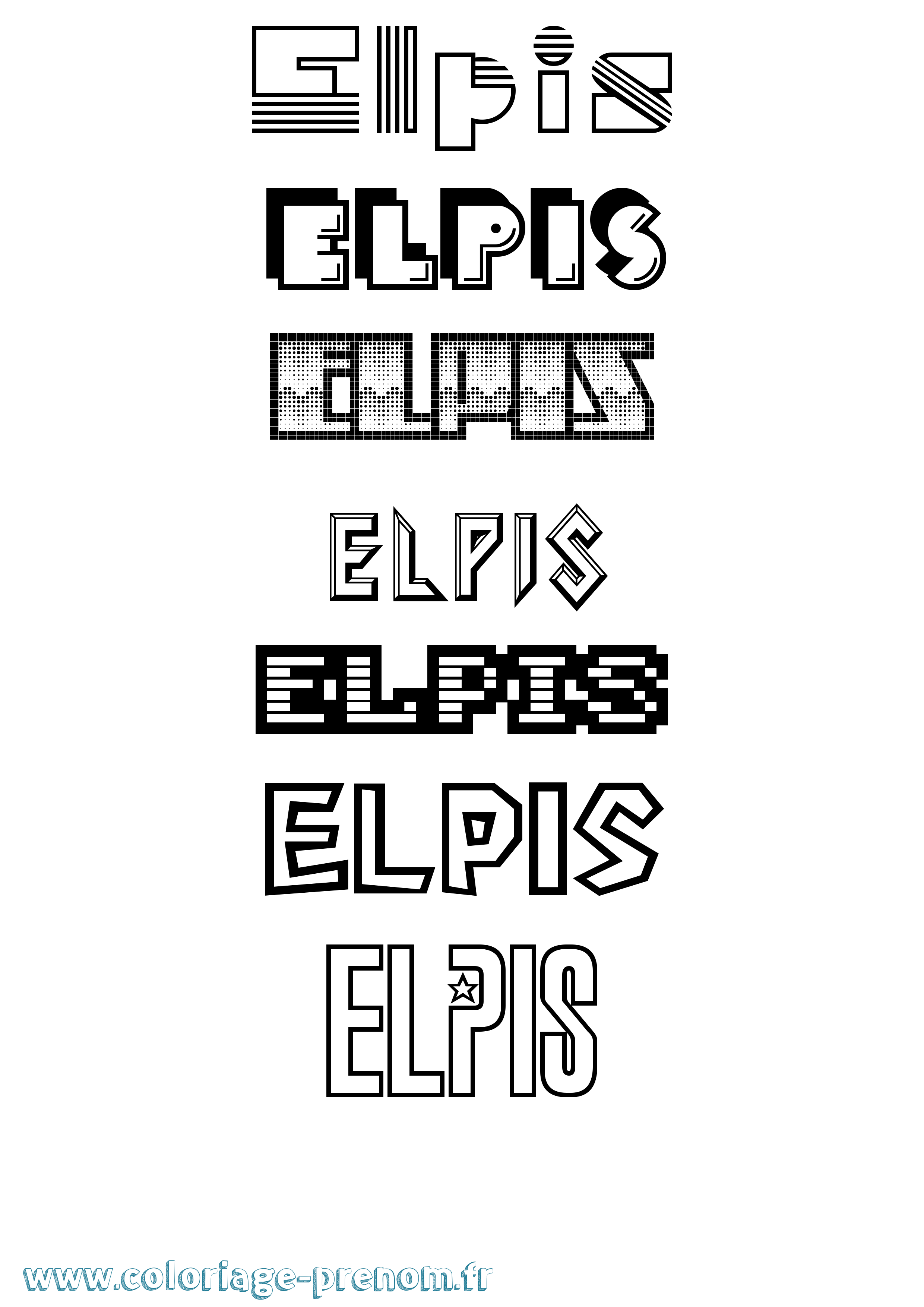 Coloriage Elpis Jeux Vidéos Coloriage prénom Elpis Jeux Vidéos