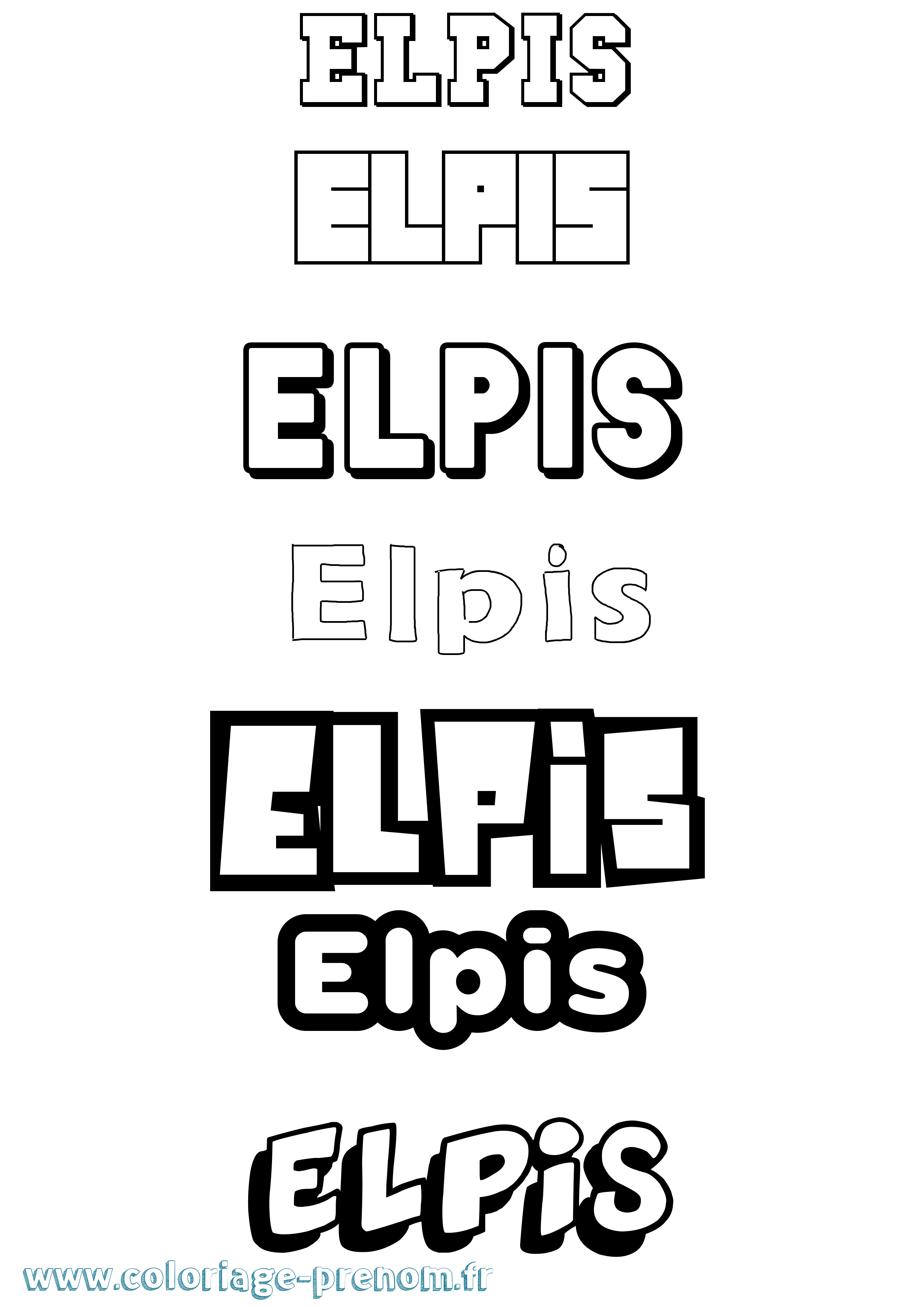 Coloriage Elpis Simple Coloriage prénom Elpis Simple