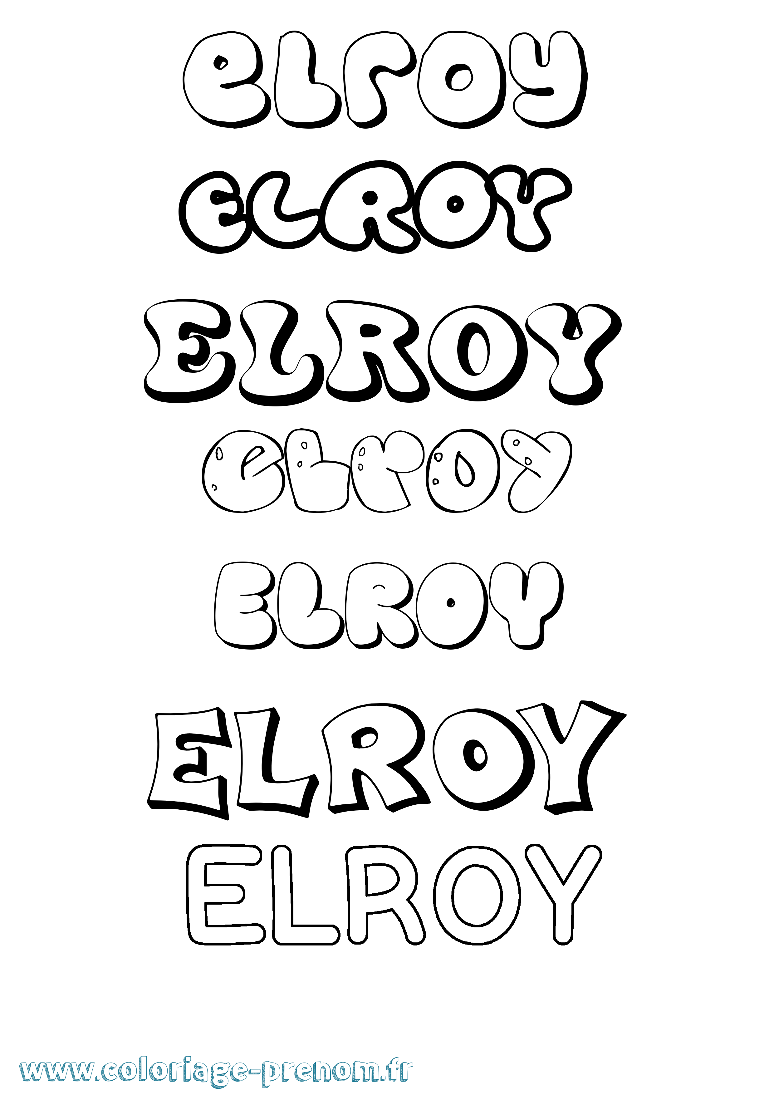 Coloriage Elroy Bubble Coloriage prénom Elroy Bubble