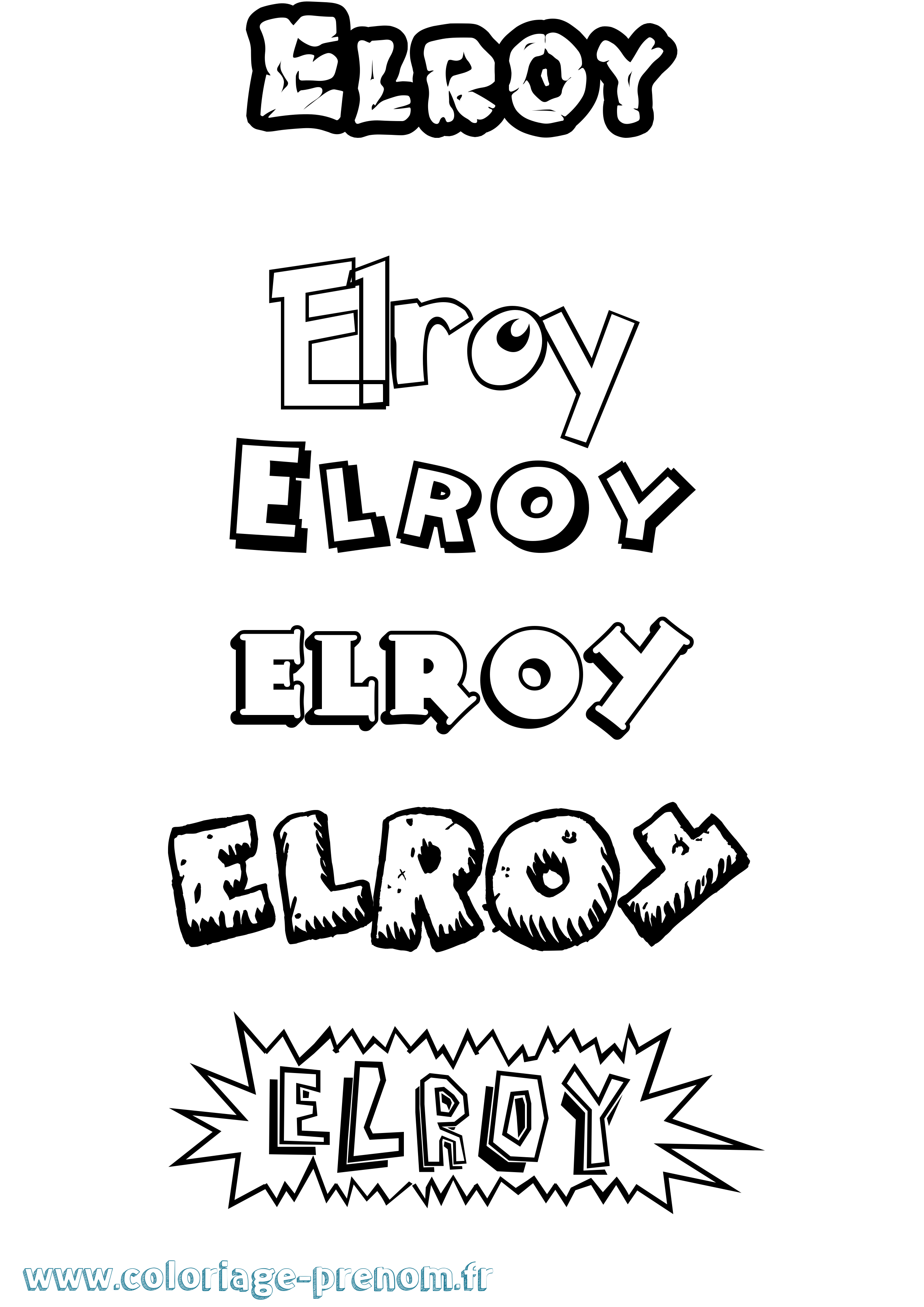 Coloriage Elroy Dessin Animé Coloriage prénom Elroy Dessin Animé