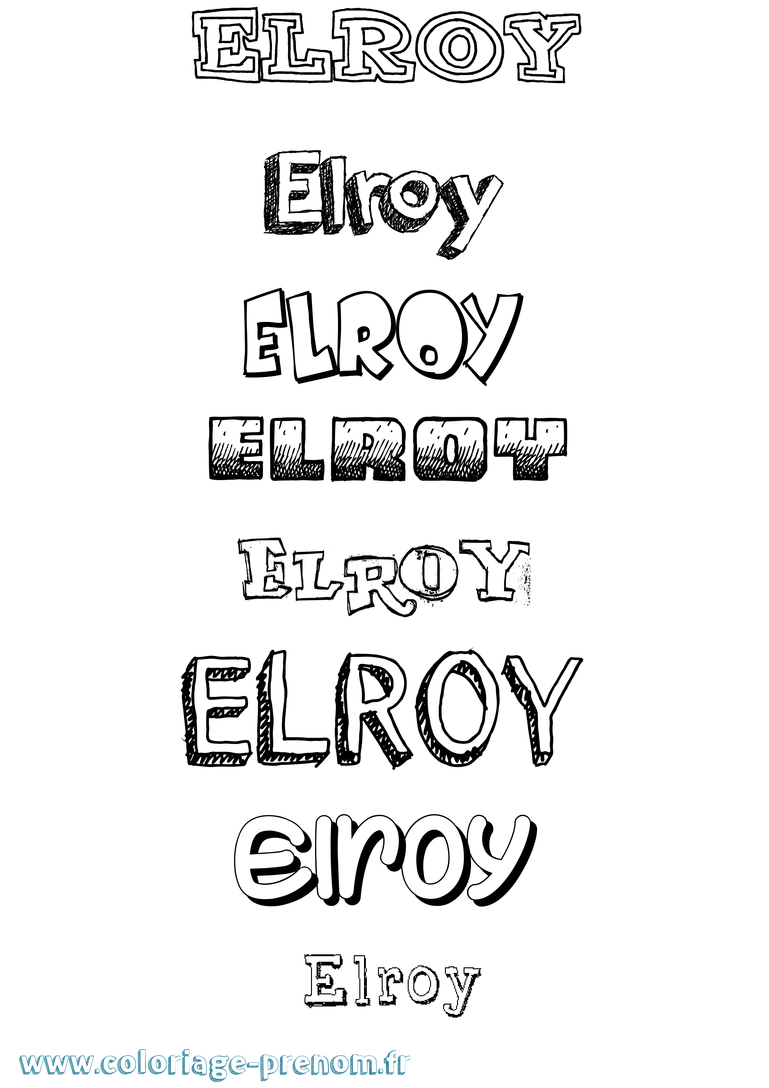 Coloriage Elroy Dessiné Coloriage prénom Elroy Dessiné