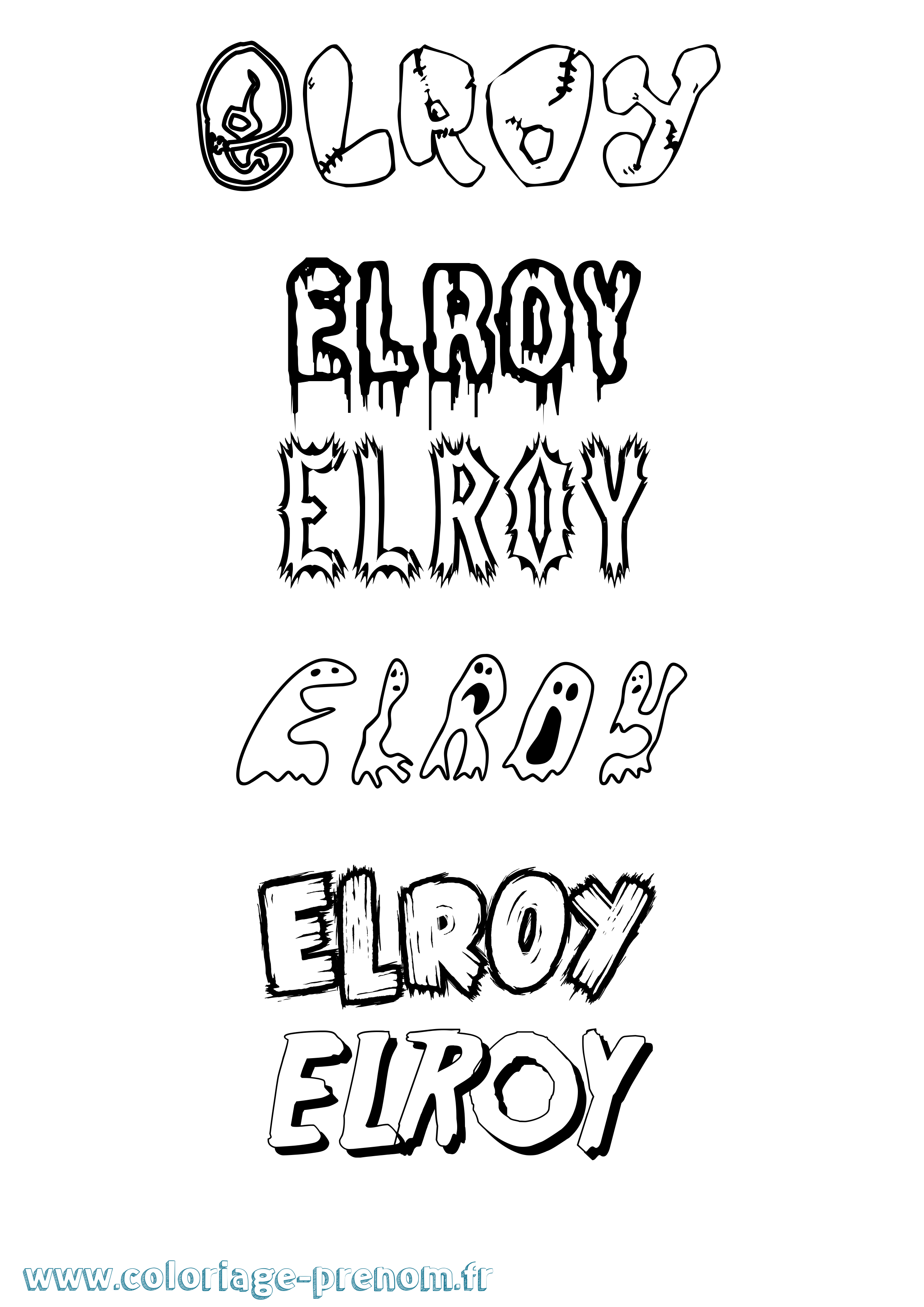 Coloriage Elroy Frisson Coloriage prénom Elroy Frisson