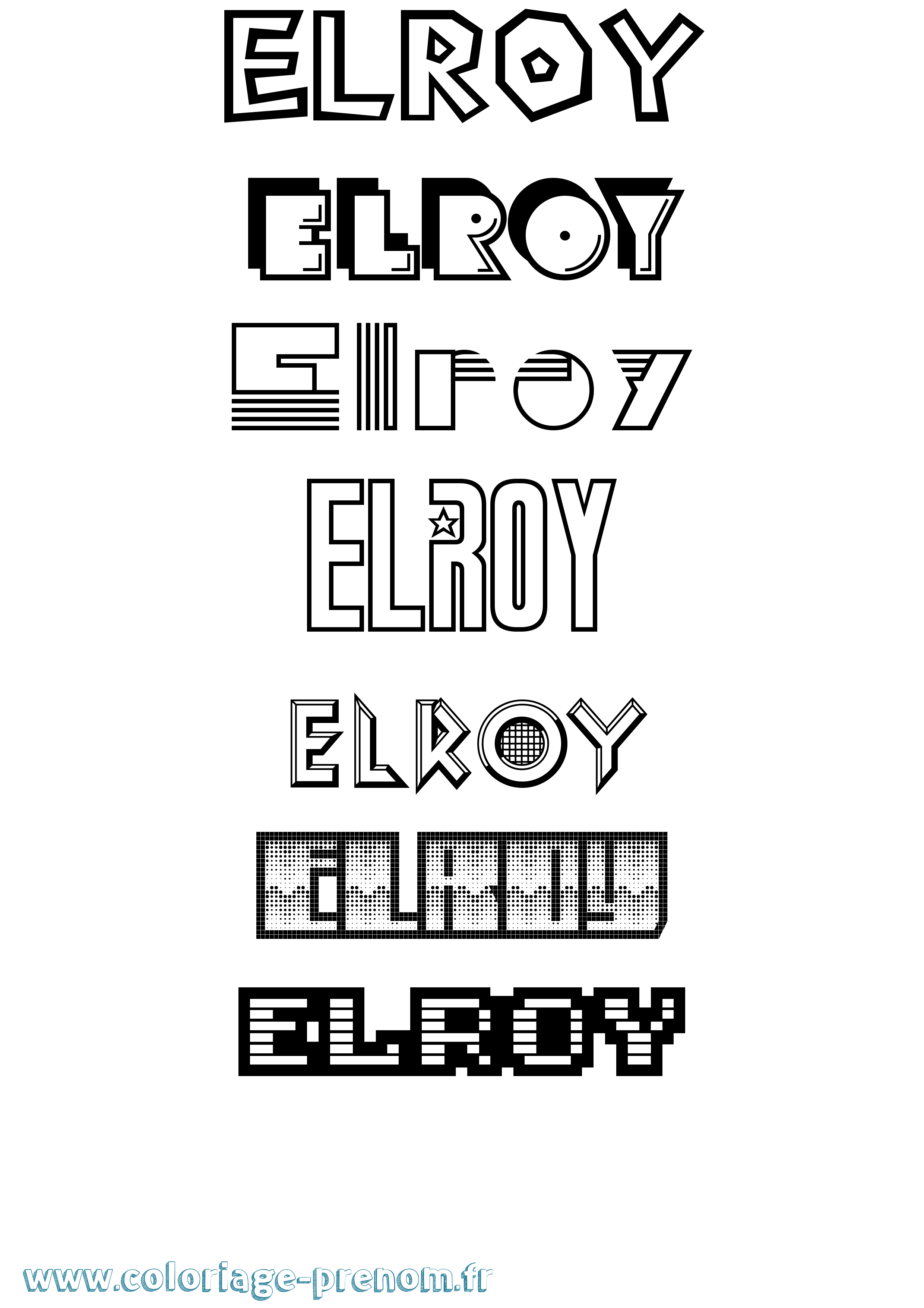 Coloriage Elroy Jeux Vidéos Coloriage prénom Elroy Jeux Vidéos