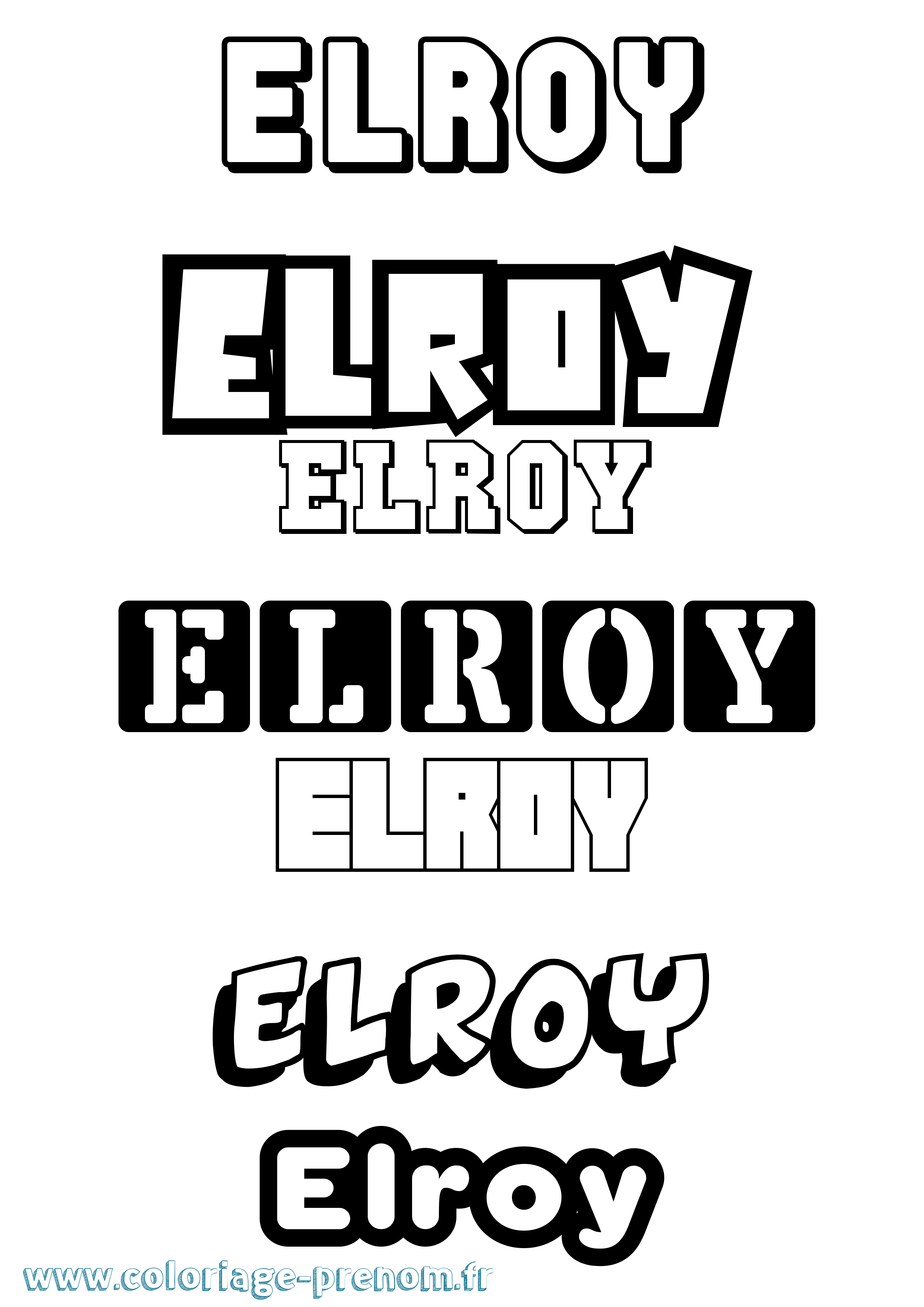 Coloriage Elroy Simple Coloriage prénom Elroy Simple