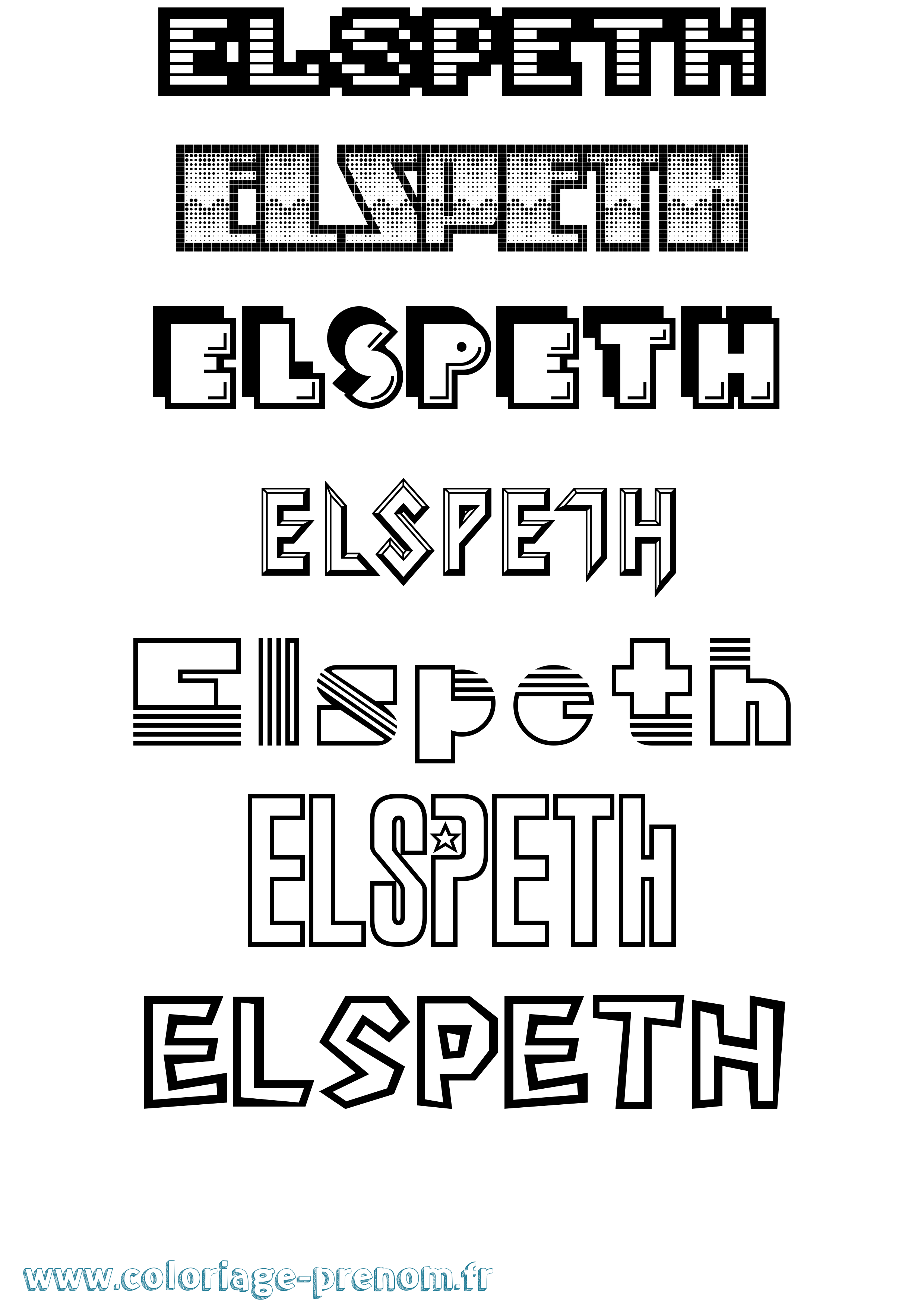 Coloriage Elspeth Jeux Vidéos Coloriage prénom Elspeth Jeux Vidéos
