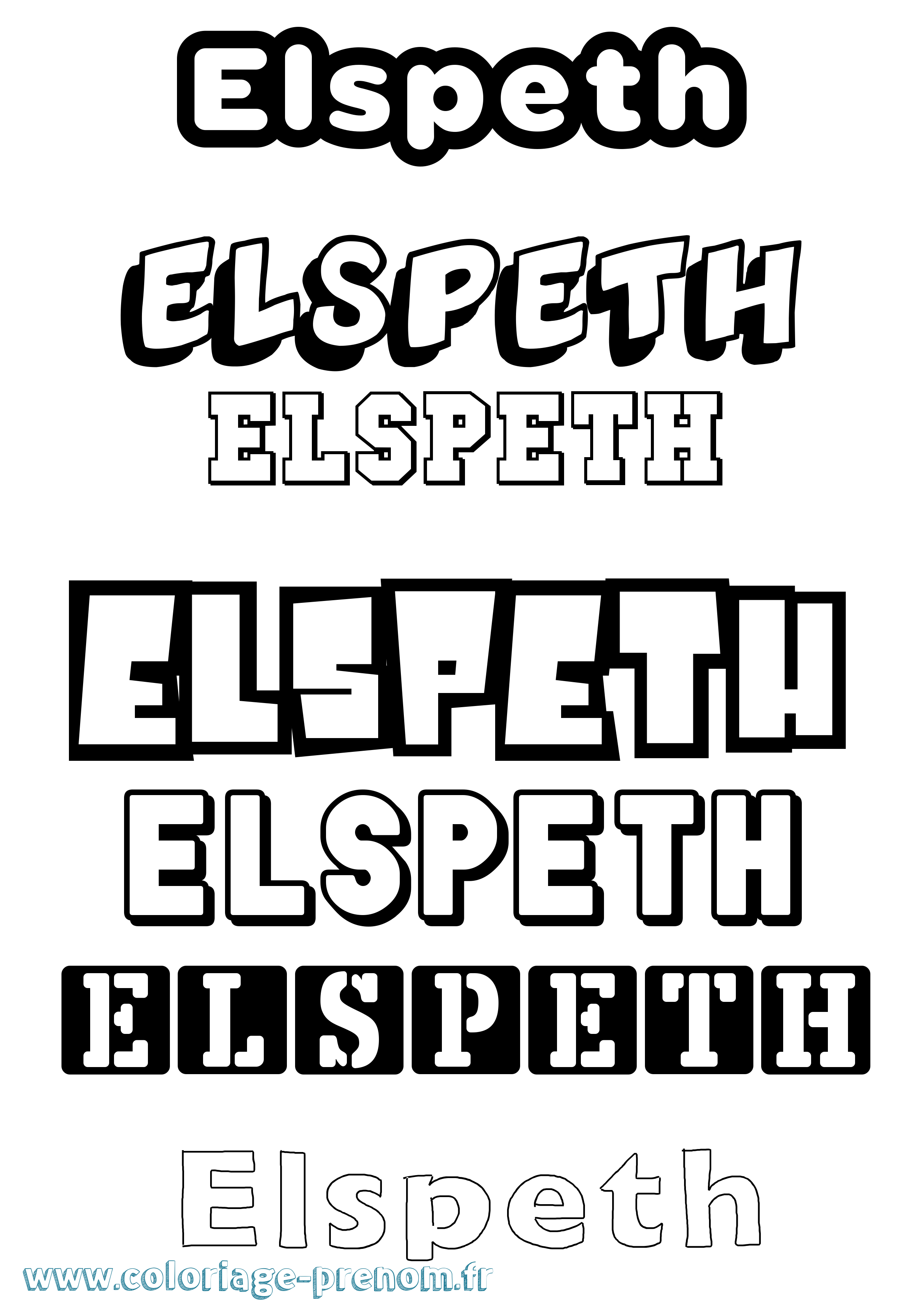 Coloriage Elspeth Simple Coloriage prénom Elspeth Simple