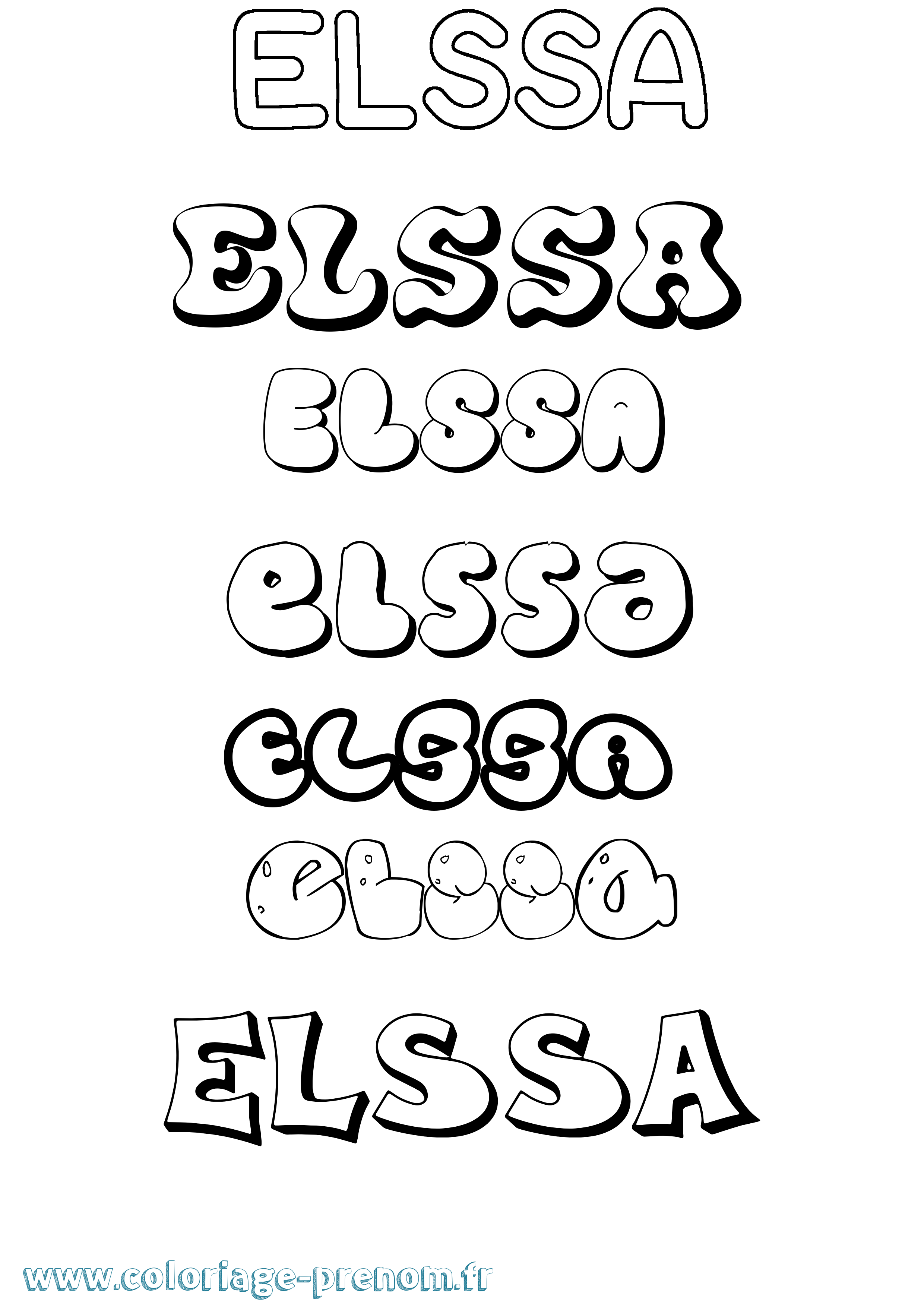 Coloriage Elssa Bubble Coloriage prénom Elssa Bubble
