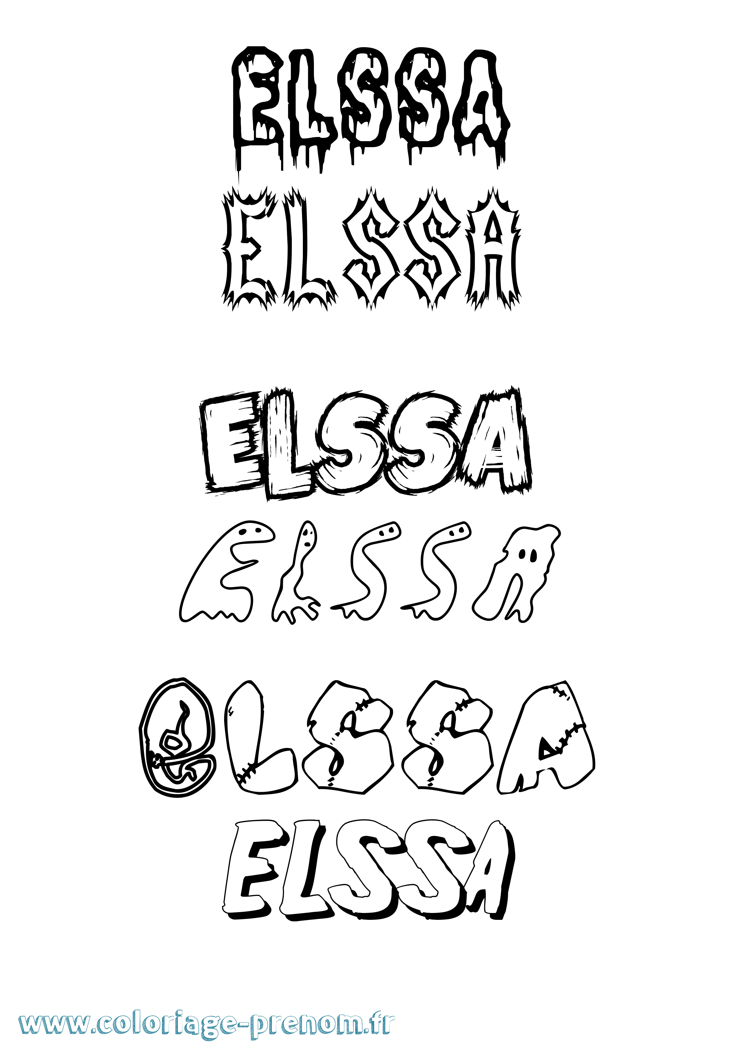Coloriage Elssa Frisson Coloriage prénom Elssa Frisson