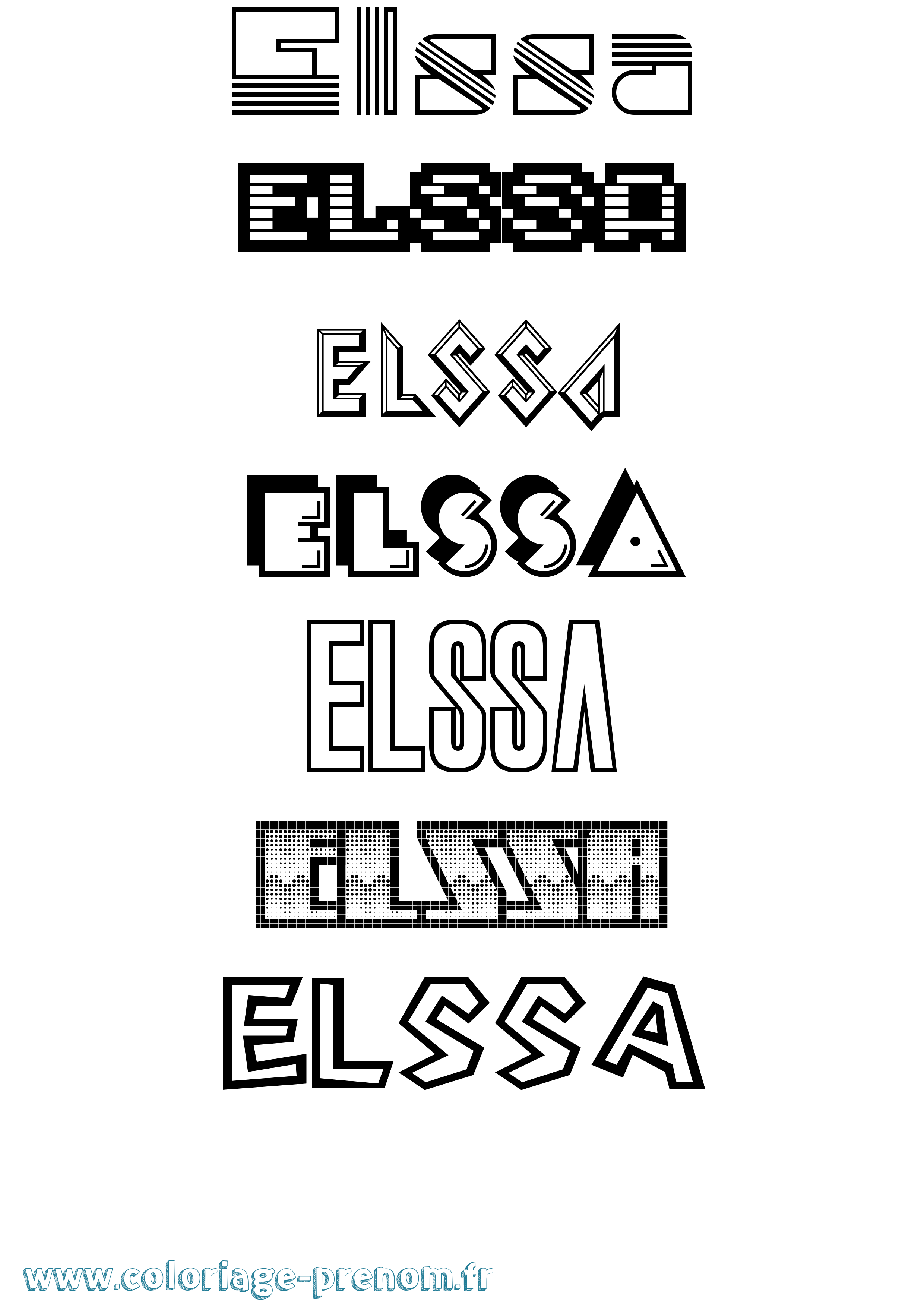 Coloriage Elssa Jeux Vidéos Coloriage prénom Elssa Jeux Vidéos