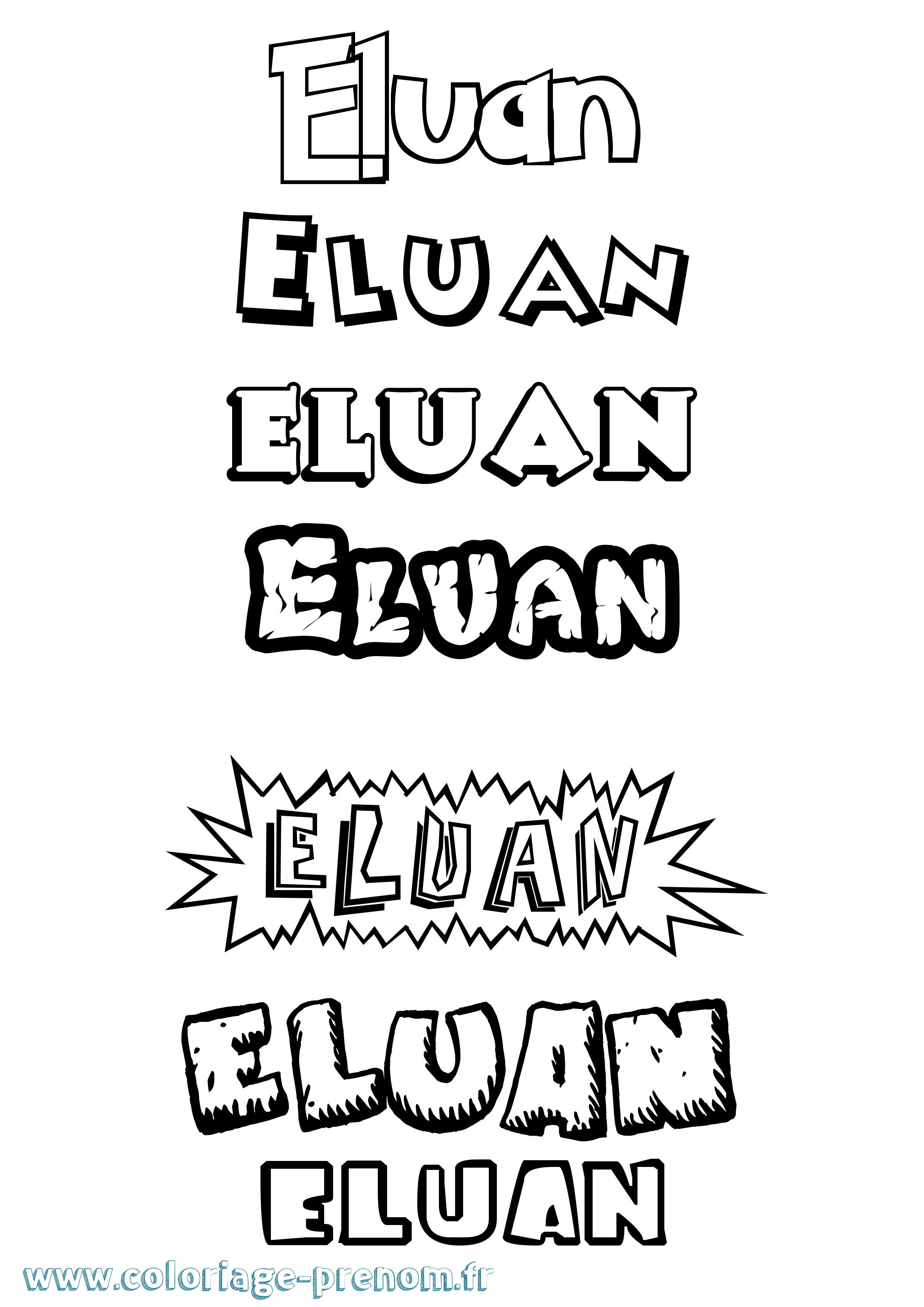 Coloriage Eluan Dessin Animé Coloriage prénom Eluan Dessin Animé