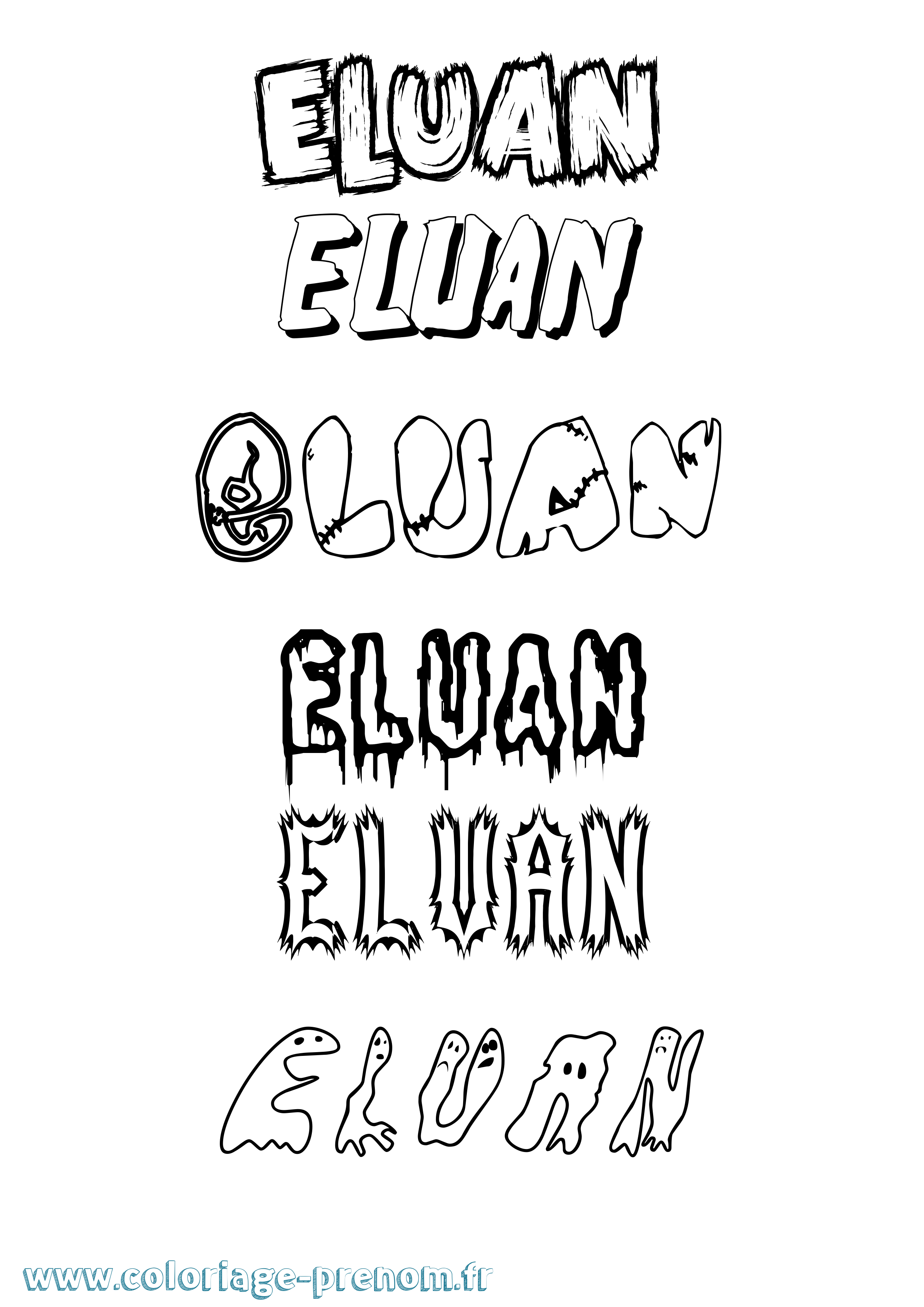 Coloriage Eluan Frisson Coloriage prénom Eluan Frisson
