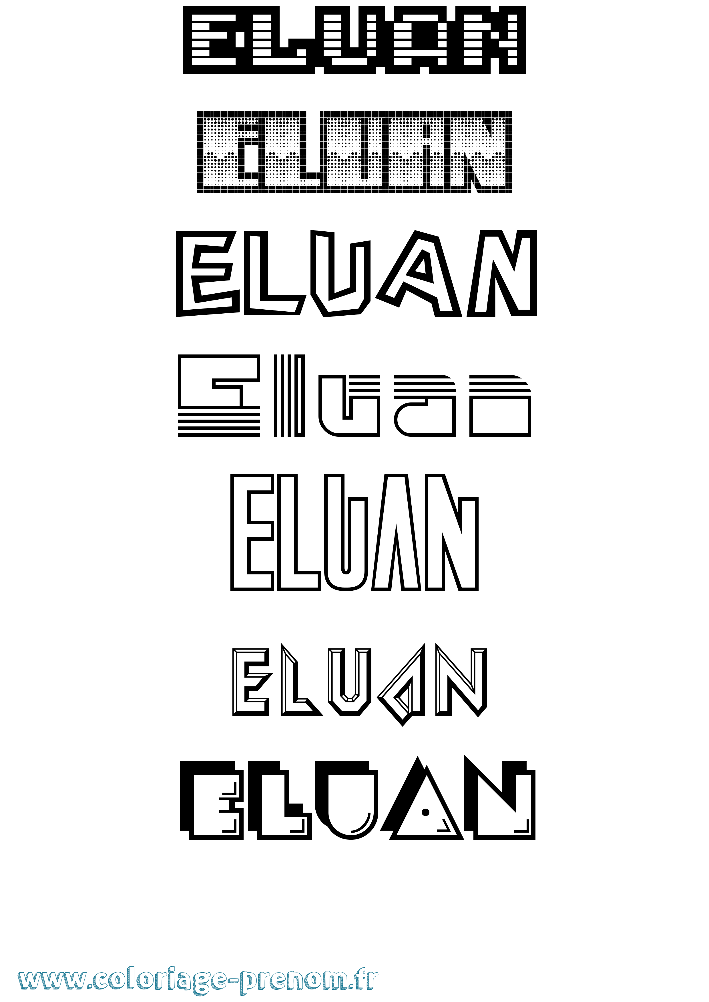 Coloriage Eluan Jeux Vidéos Coloriage prénom Eluan Jeux Vidéos