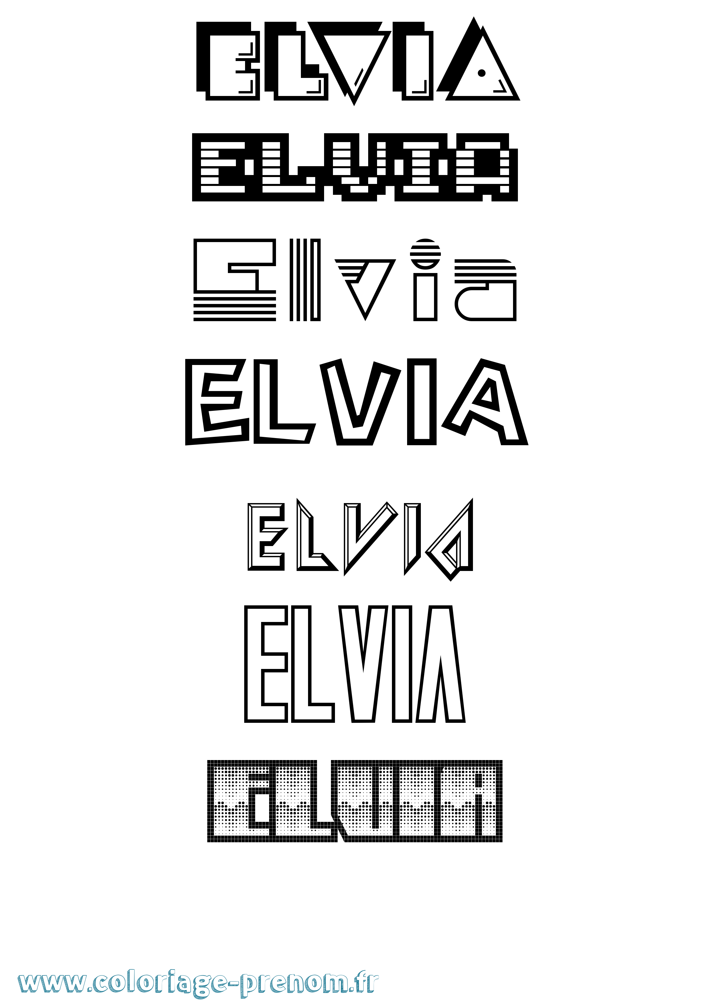 Coloriage Elvia Jeux Vidéos Coloriage prénom Elvia Jeux Vidéos